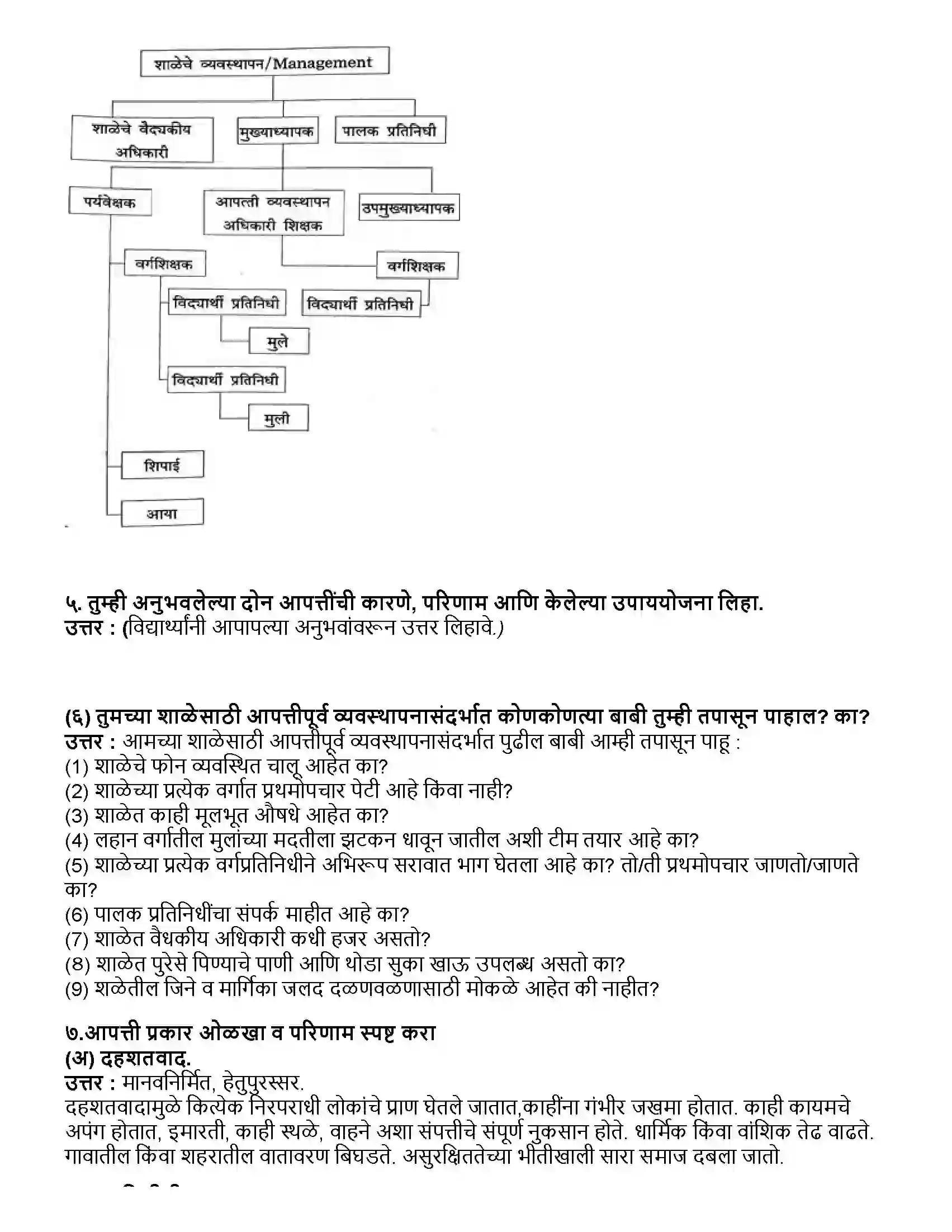 Maharashtra Board Class 10th विज्ञान भाग - २ आपत्ती व्यवस्थापन Revision Note 7