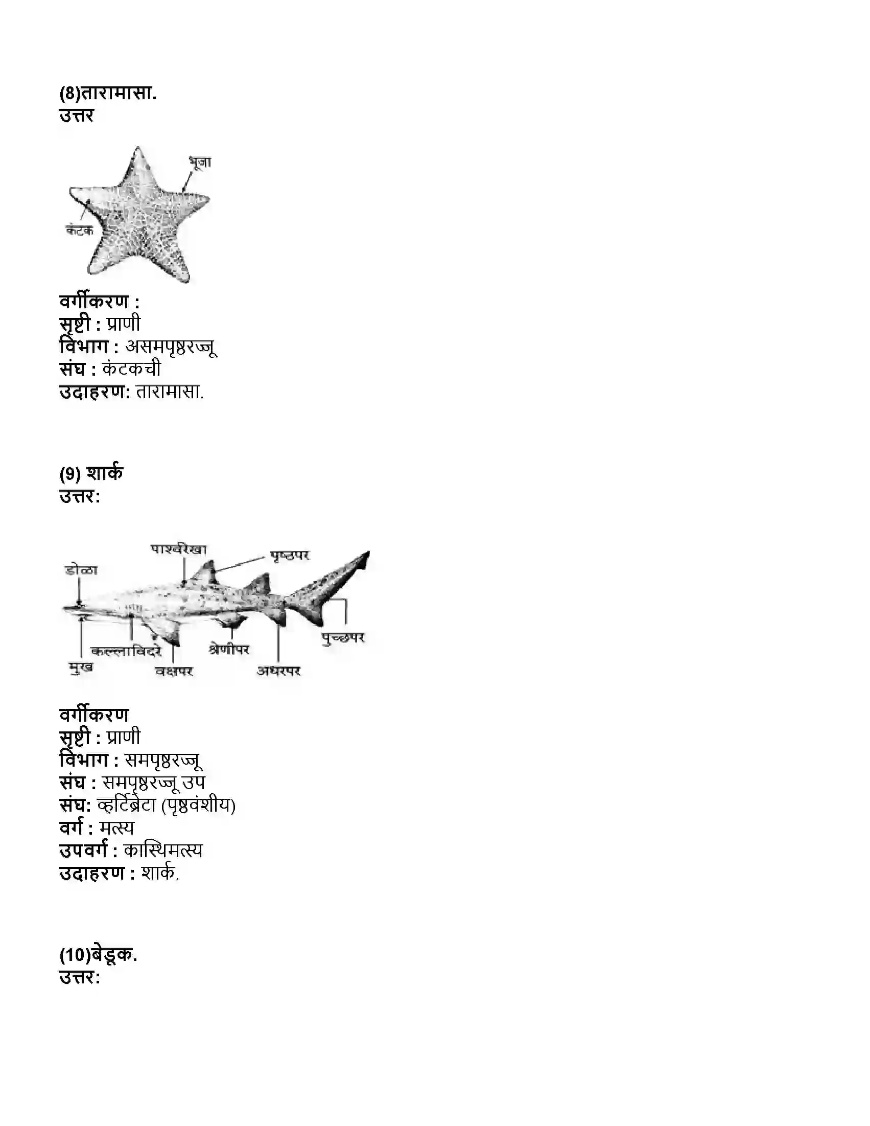 Maharashtra Board Class 10th विज्ञान भाग - २ प्राण्यांचे वर्गीकरण Revision Note 12
