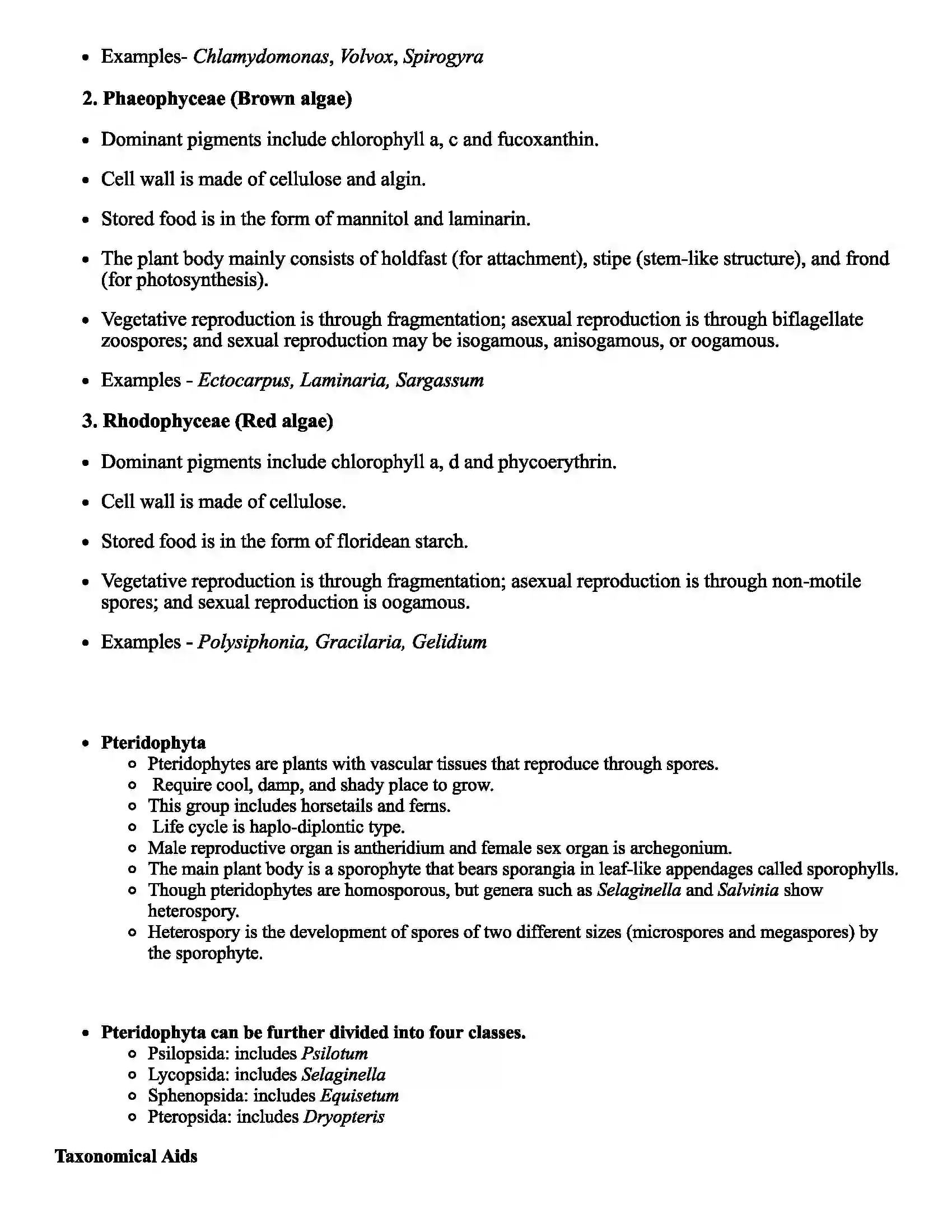 Maharashtra Board Class 11th Biology Kingdom Plantae Revision Note 2