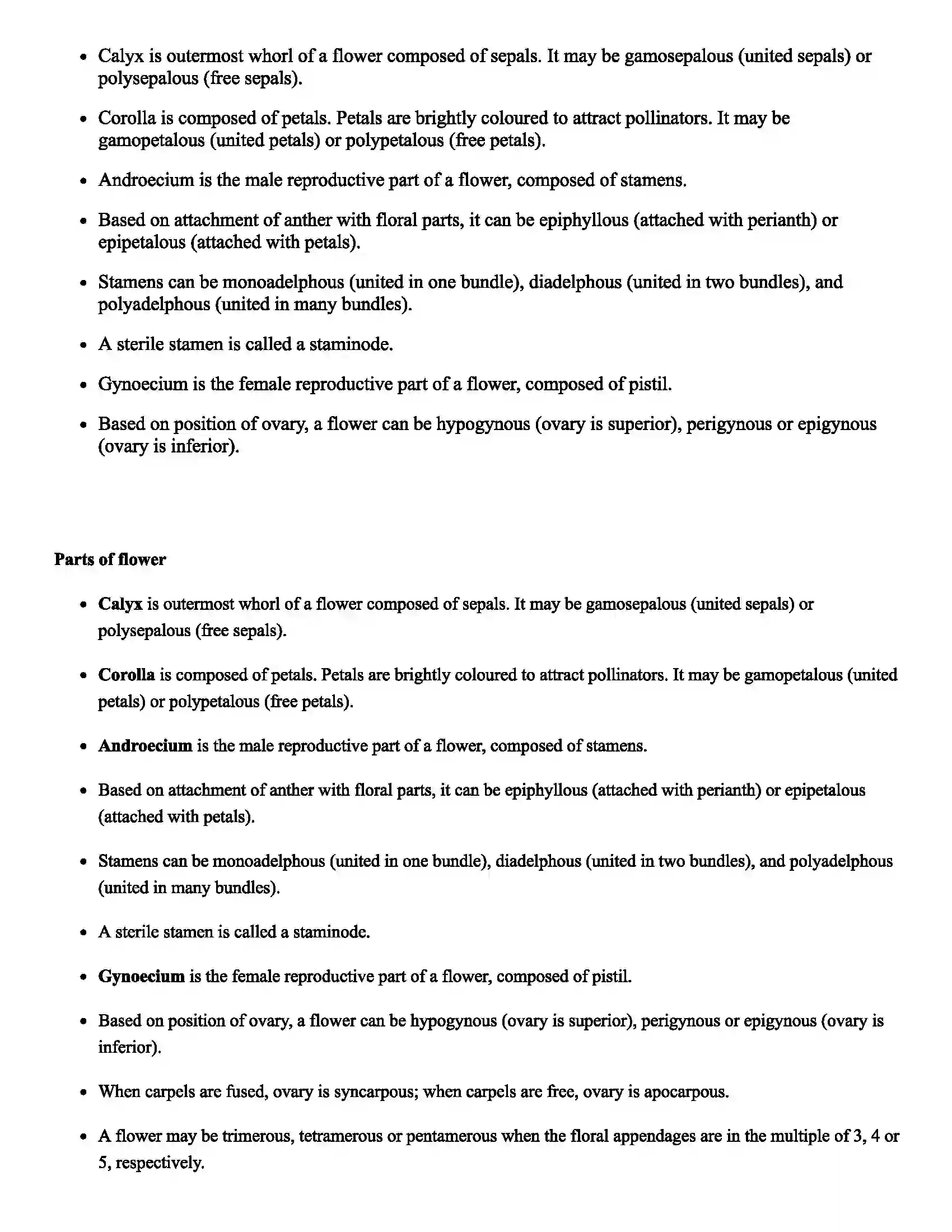 Maharashtra Board Class 11th Biology Morphology of Flowering Plants Revision Note 3