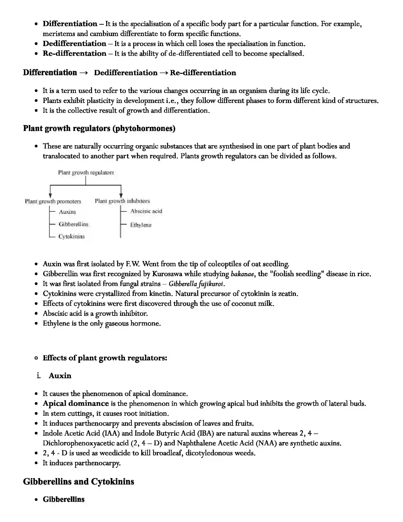 Maharashtra Board Class 11th Biology Plant Growth and Development Revision Note 3