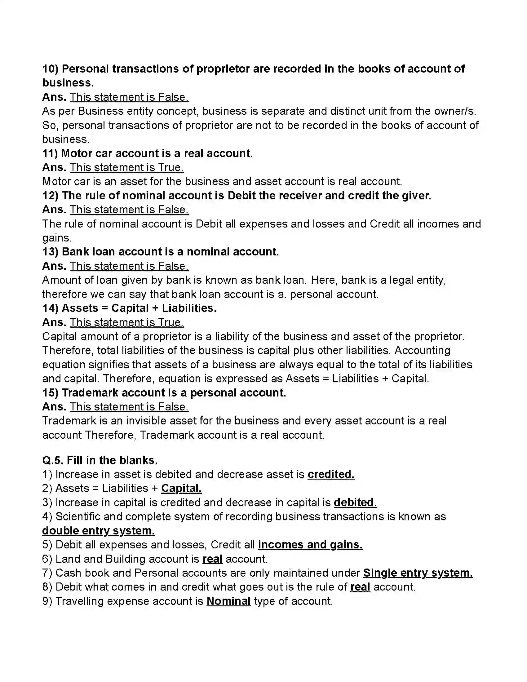 Maharashtra Board Class 11th Book-Keeping & Accountancy Meaning and Fundamental of Double Entry Book-keeping Revision Note 4