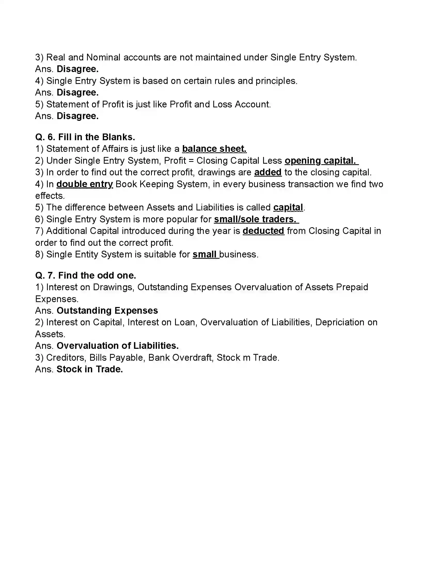 Maharashtra Board Class 11th Book-Keeping & Accountancy Single Entry System Revision Note 4