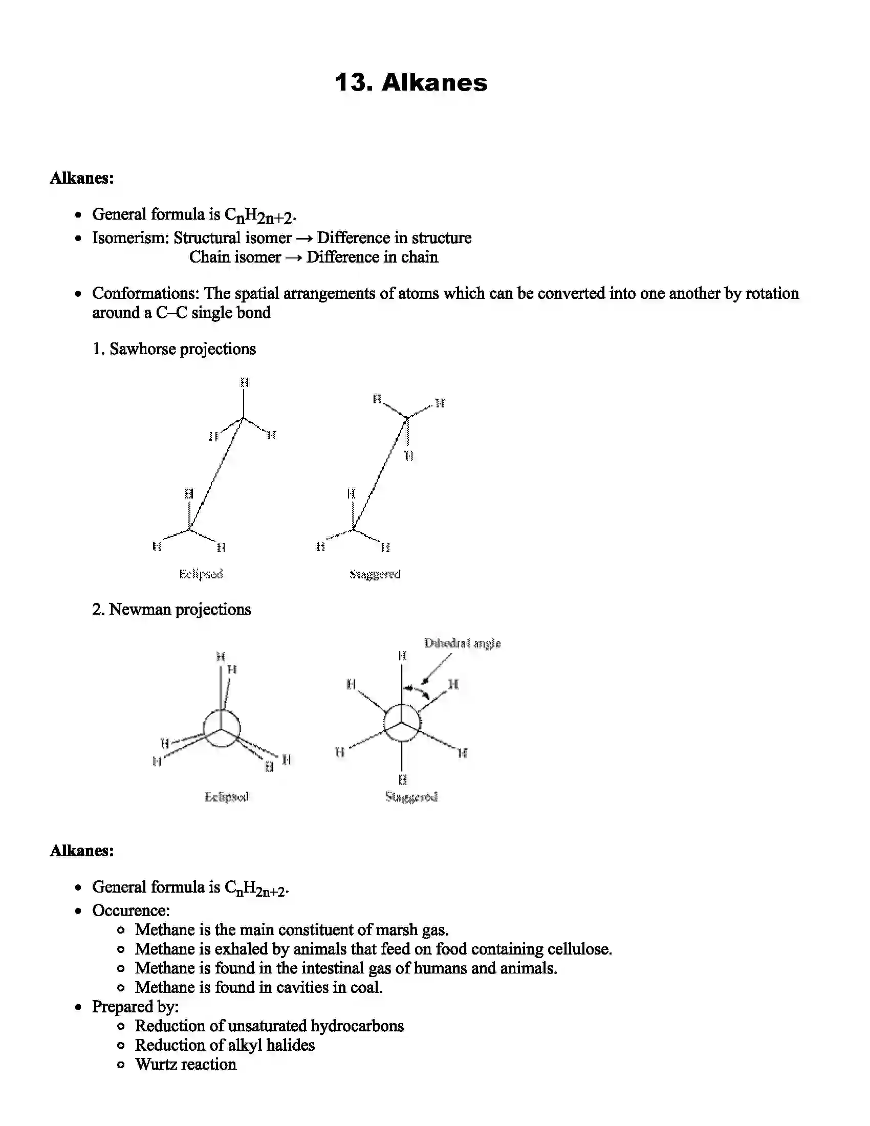 Maharashtra Board Class 11th Chemistry Alkanes Revision Note 1