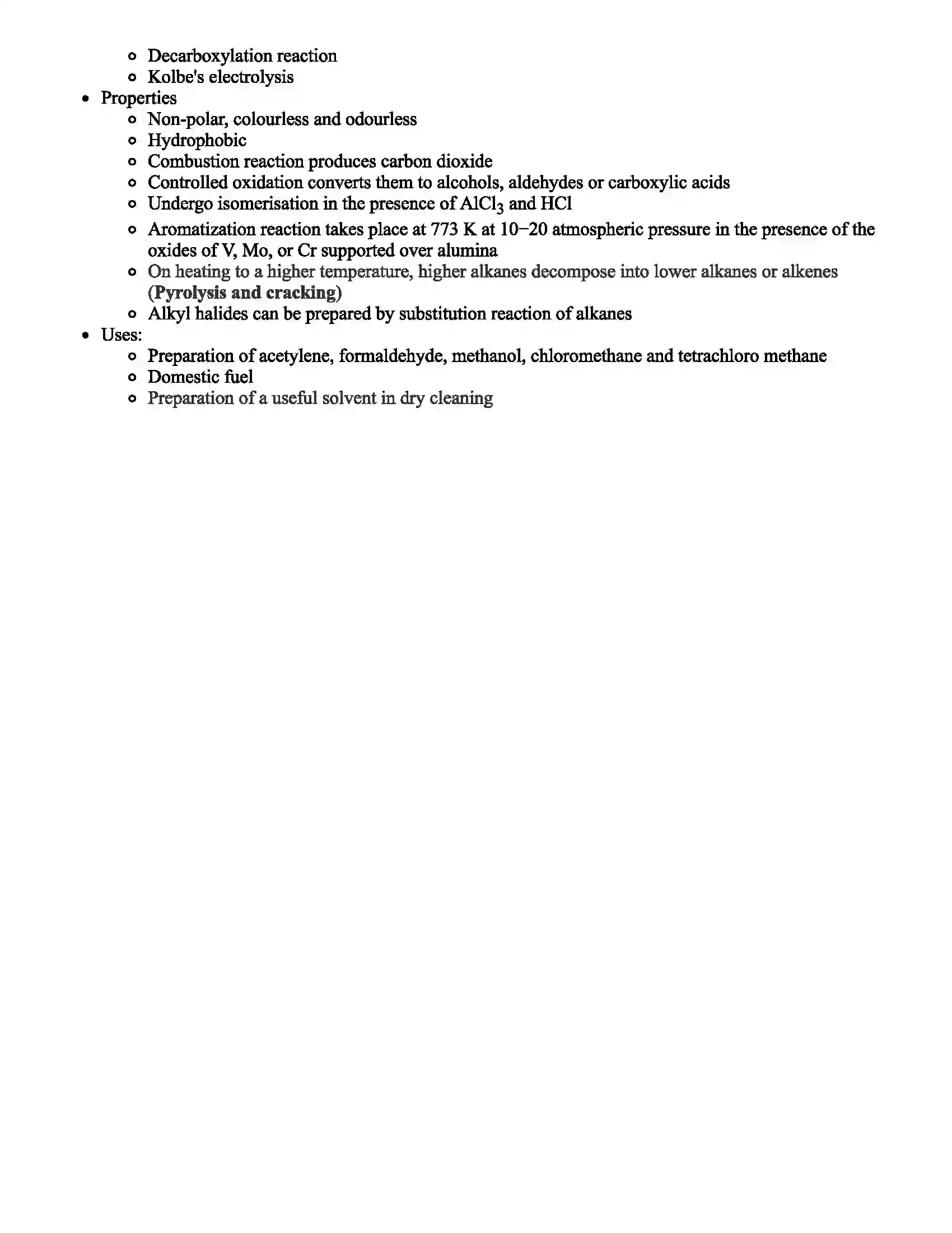 Maharashtra Board Class 11th Chemistry Alkanes Revision Note 2