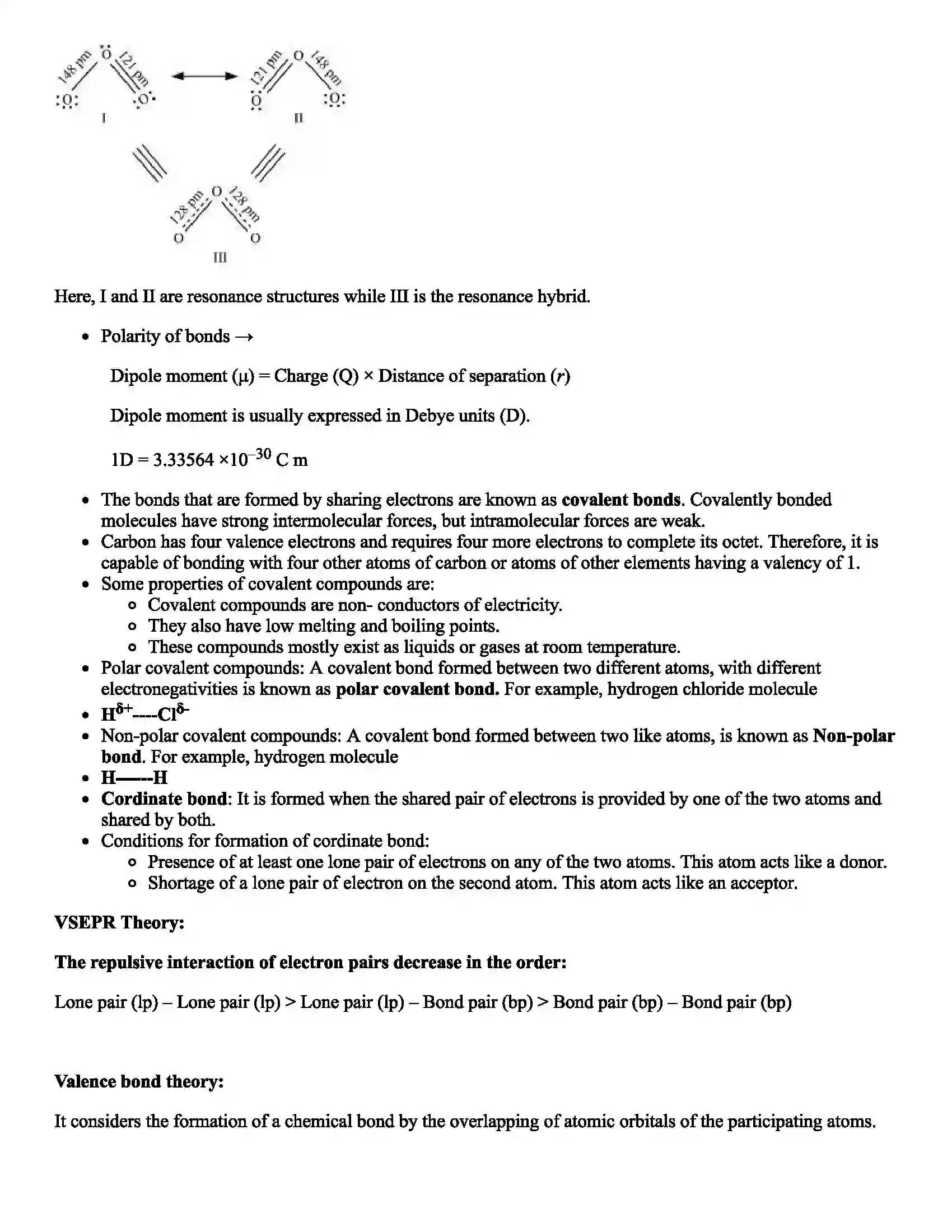 Maharashtra Board Class 11th Chemistry Nature of Chemical Bond Revision Note 4