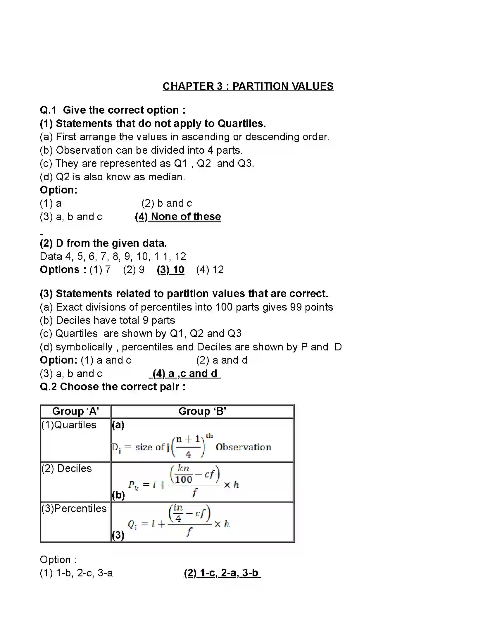 Maharashtra Board Class 11th Economics Partition Values Revision Note 1