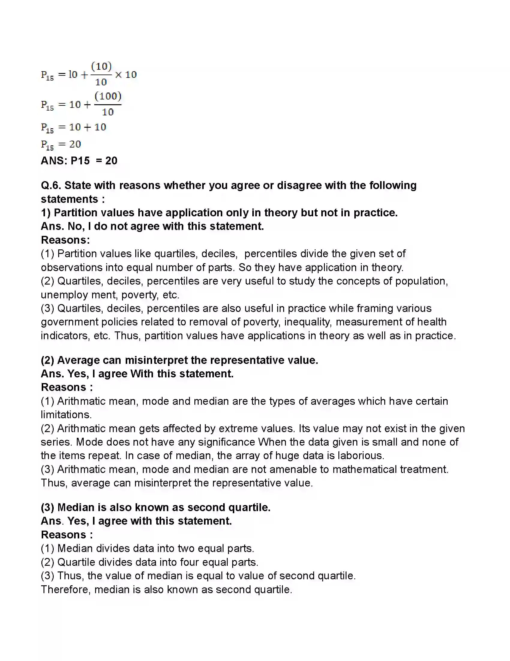 Maharashtra Board Class 11th Economics Partition Values Revision Note 10