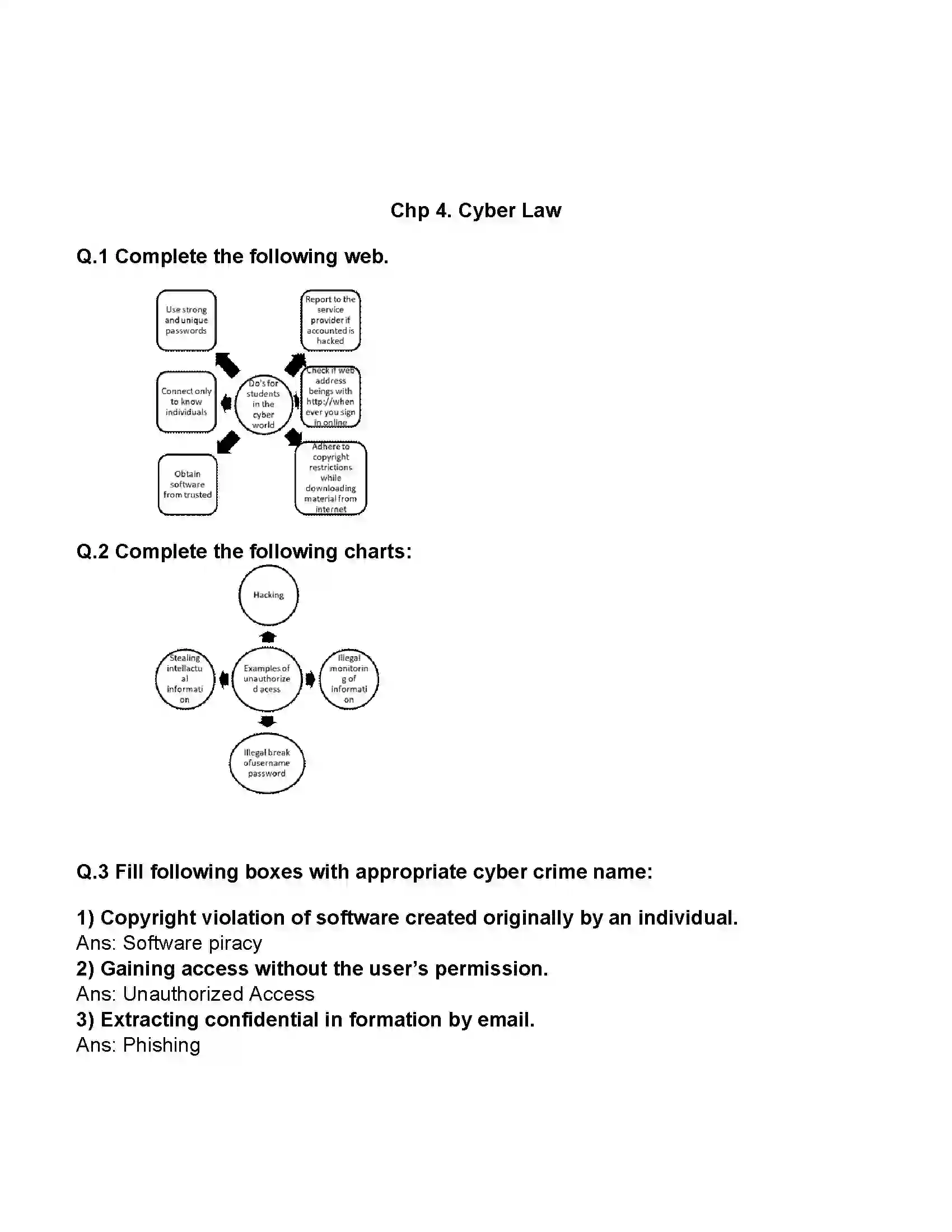 Maharashtra Board Class 11th Information Technology Cyber Law Revision Note 1