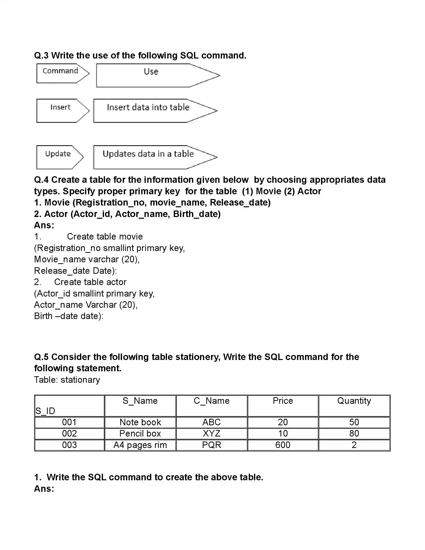 Maharashtra Board Class 11th Information Technology Introduction to DBMS Revision Note 3