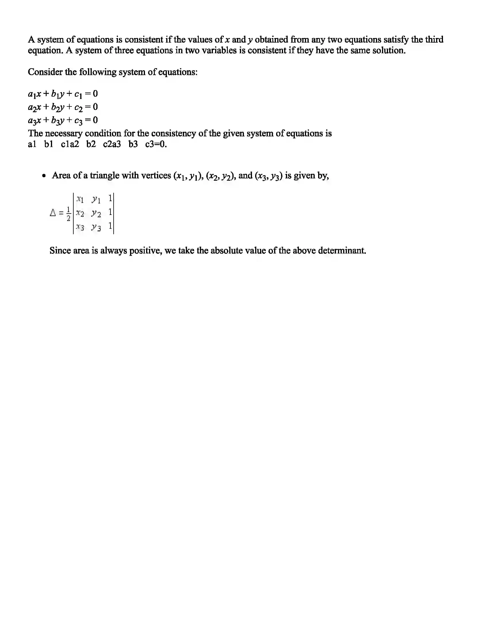 Maharashtra Board Class 11th Mathematics Determinants Revision Note 3