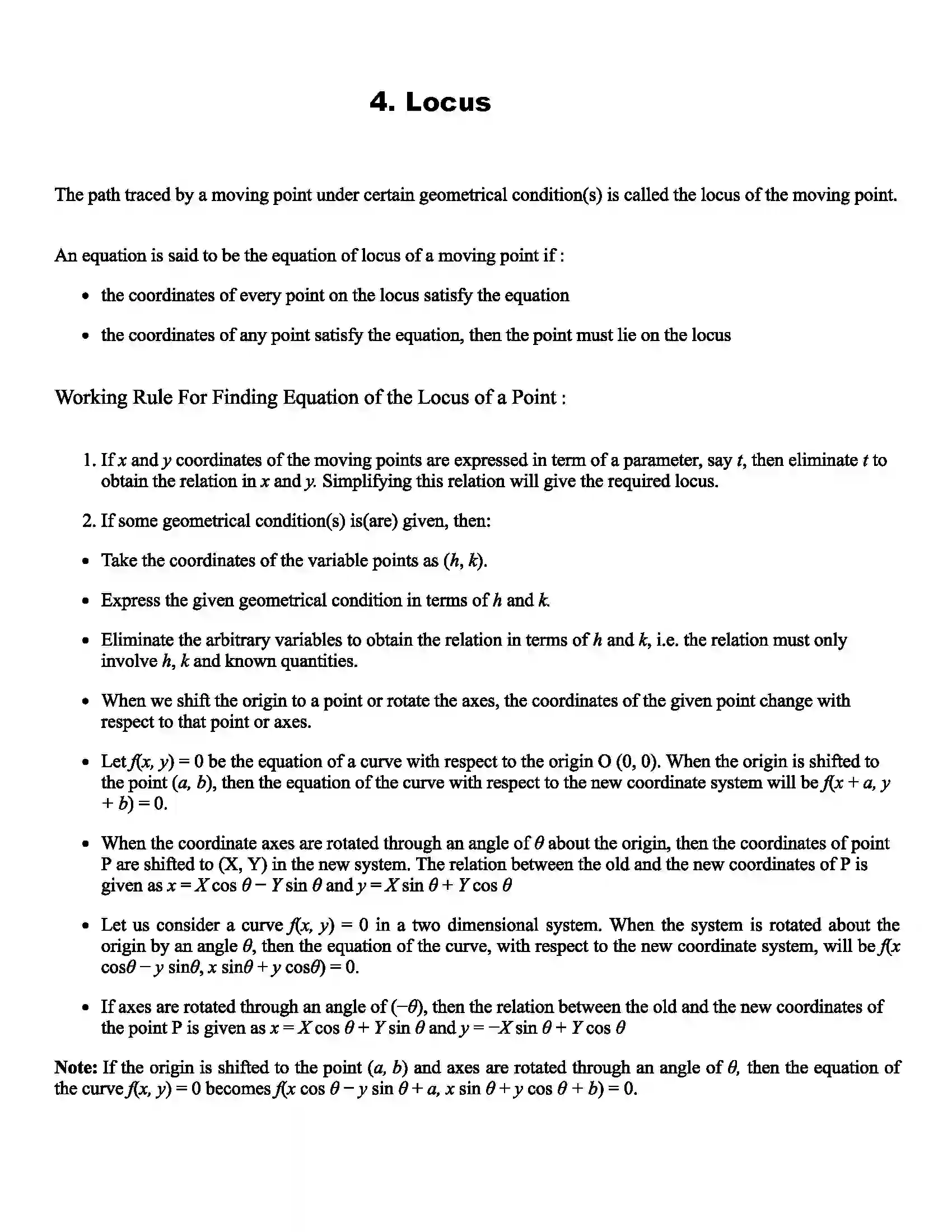 Maharashtra Board Class 11th Mathematics Locus Revision Note 1