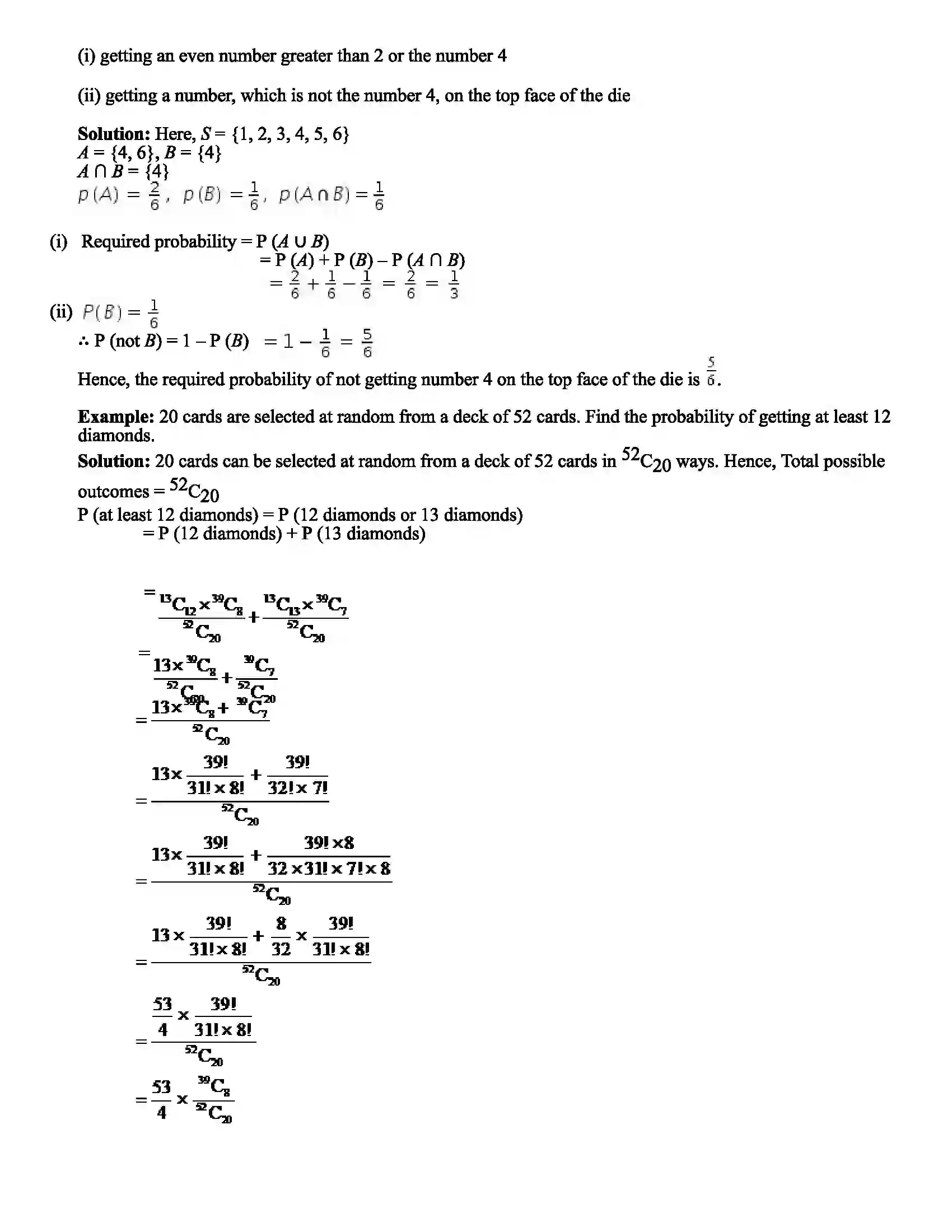 Maharashtra Board Class 11th Mathematics Part - II Probability Revision Note 4