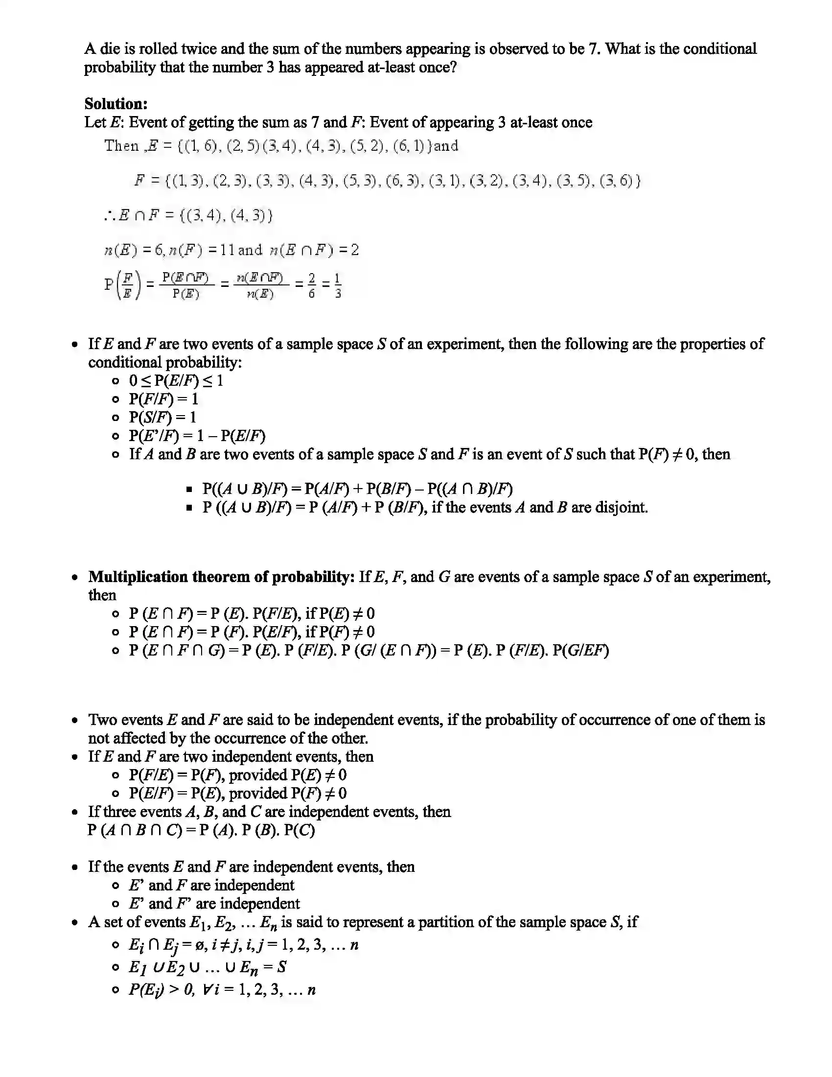 Maharashtra Board Class 11th Mathematics Part - II Probability Revision Note 6