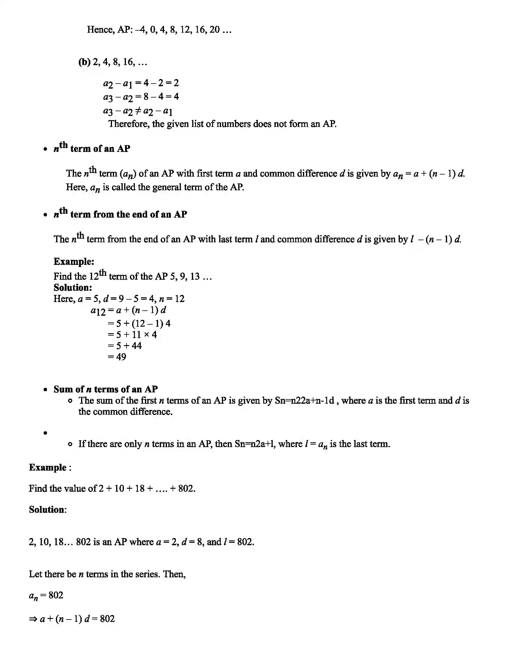 Maharashtra Board Class 11th Mathematics Part - II Sequence and Series Revision Note 2