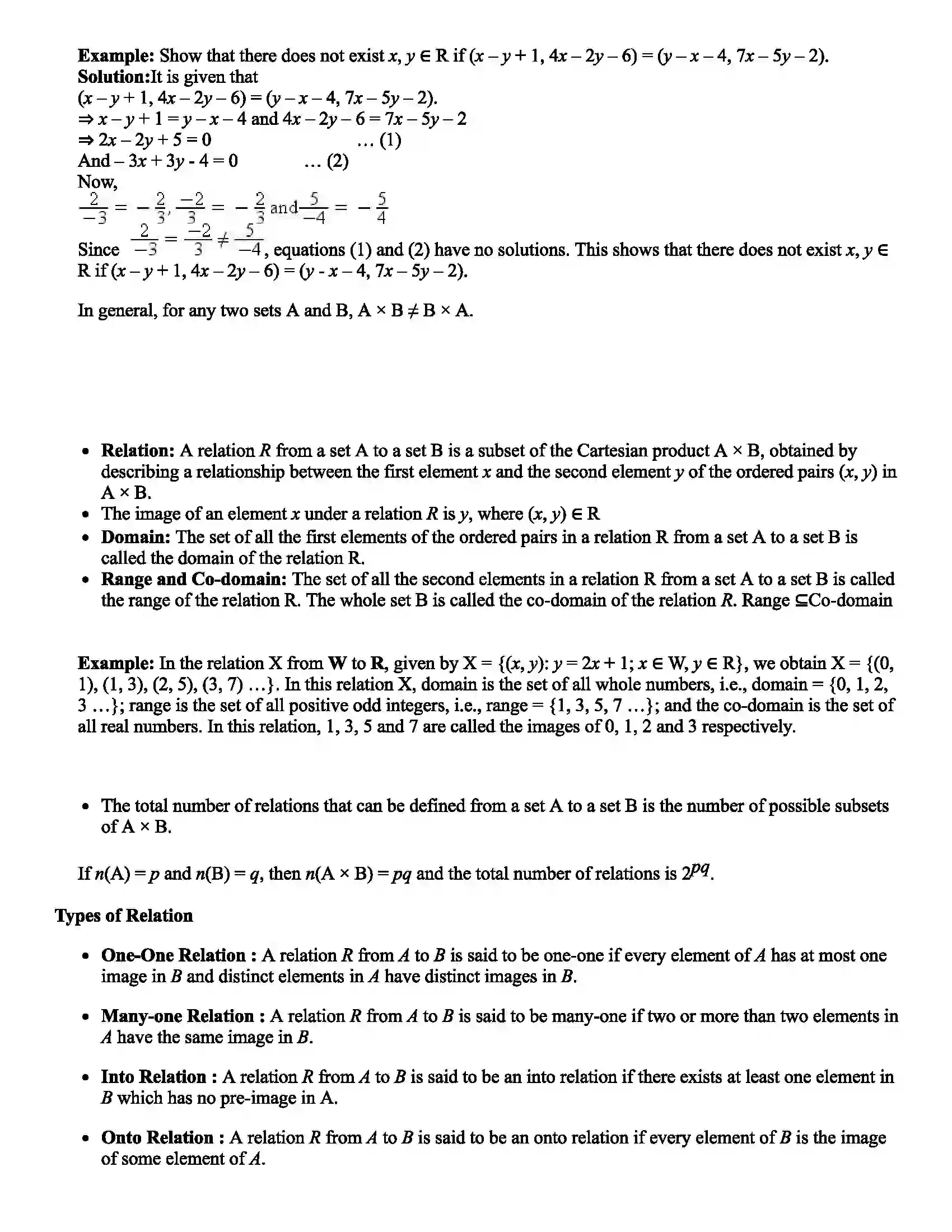 Maharashtra Board Class 11th Mathematics Part - II Sets, Relations and Functions Revision Note 8