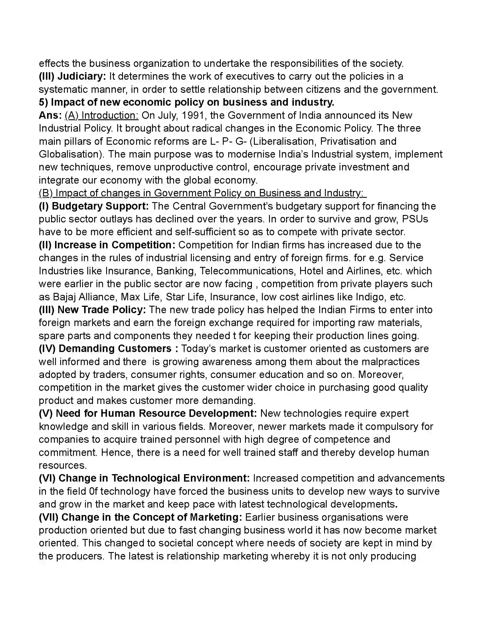 Maharashtra Board Class 11th Organisation of Commerce & Management Business Environment Revision Note 18