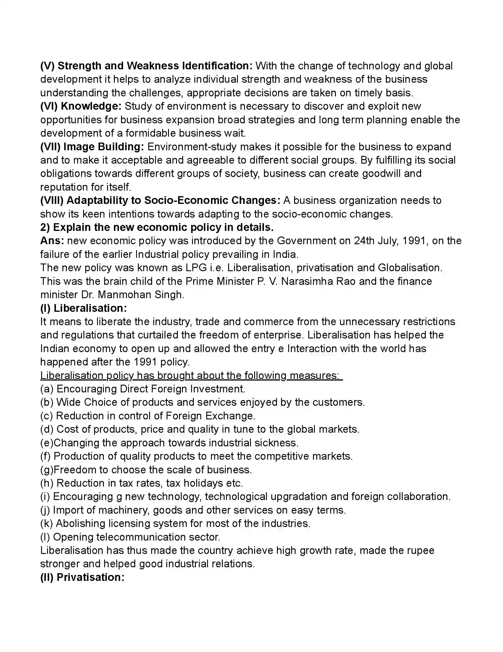 Maharashtra Board Class 11th Organisation of Commerce & Management Business Environment Revision Note 20