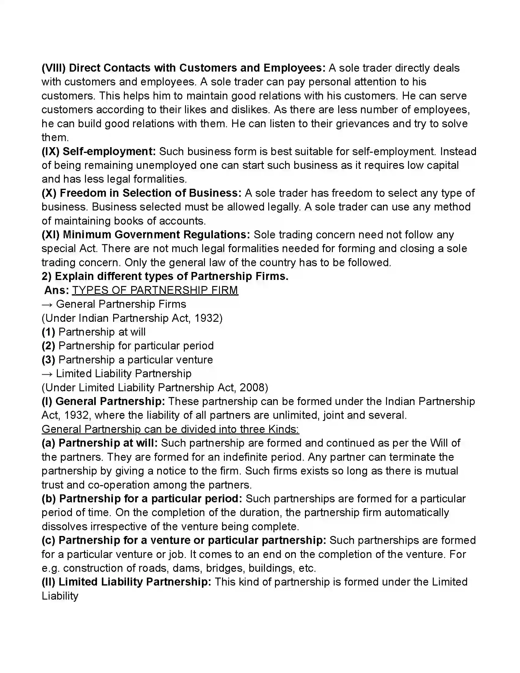 Maharashtra Board Class 11th Organisation of Commerce & Management Forms of Business Organisation – I Revision Note 24