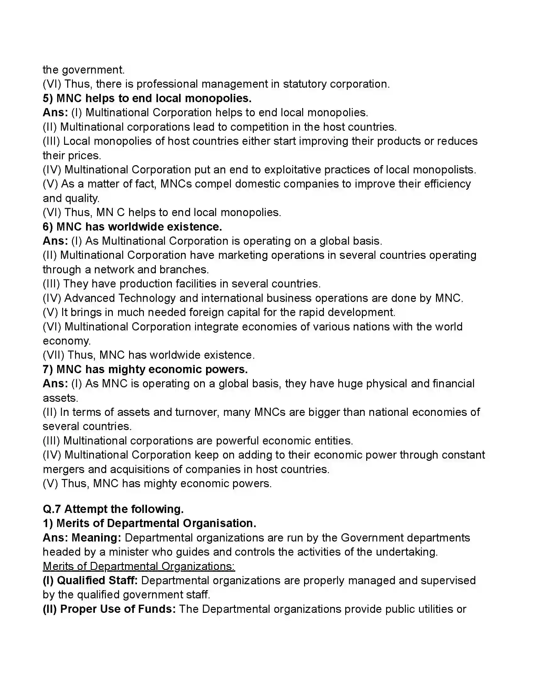 Maharashtra Board Class 11th Organisation of Commerce & Management Forms of Business Organisation – II Revision Note 17