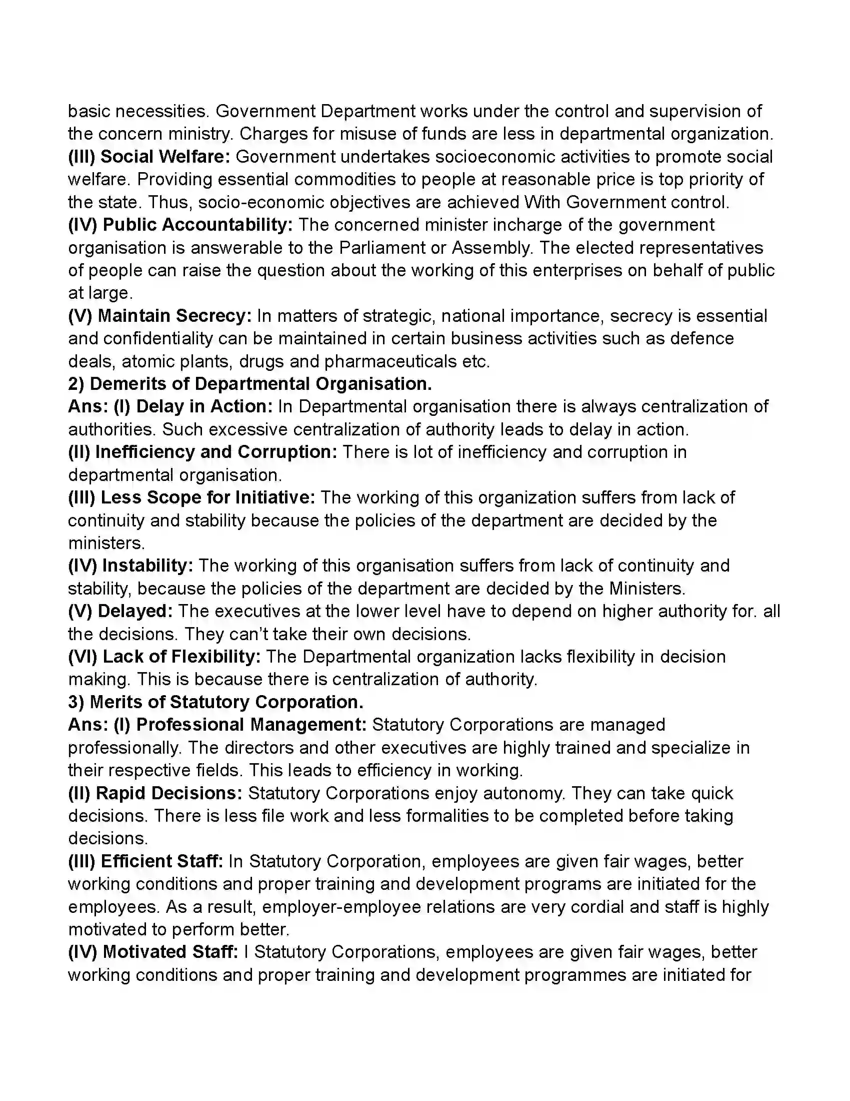 Maharashtra Board Class 11th Organisation of Commerce & Management Forms of Business Organisation – II Revision Note 18