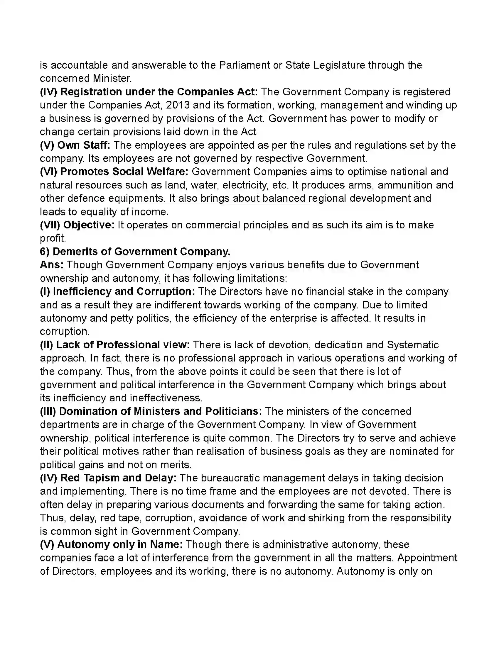 Maharashtra Board Class 11th Organisation of Commerce & Management Forms of Business Organisation – II Revision Note 20
