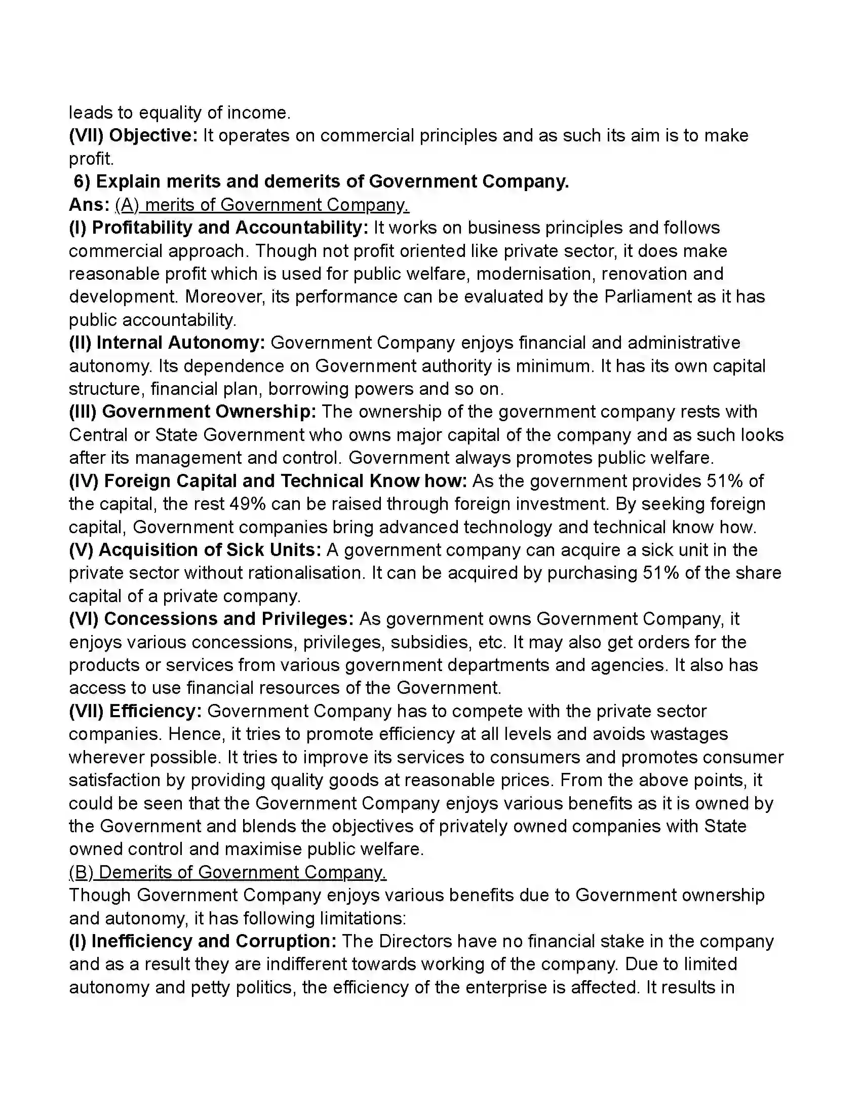 Maharashtra Board Class 11th Organisation of Commerce & Management Forms of Business Organisation – II Revision Note 29
