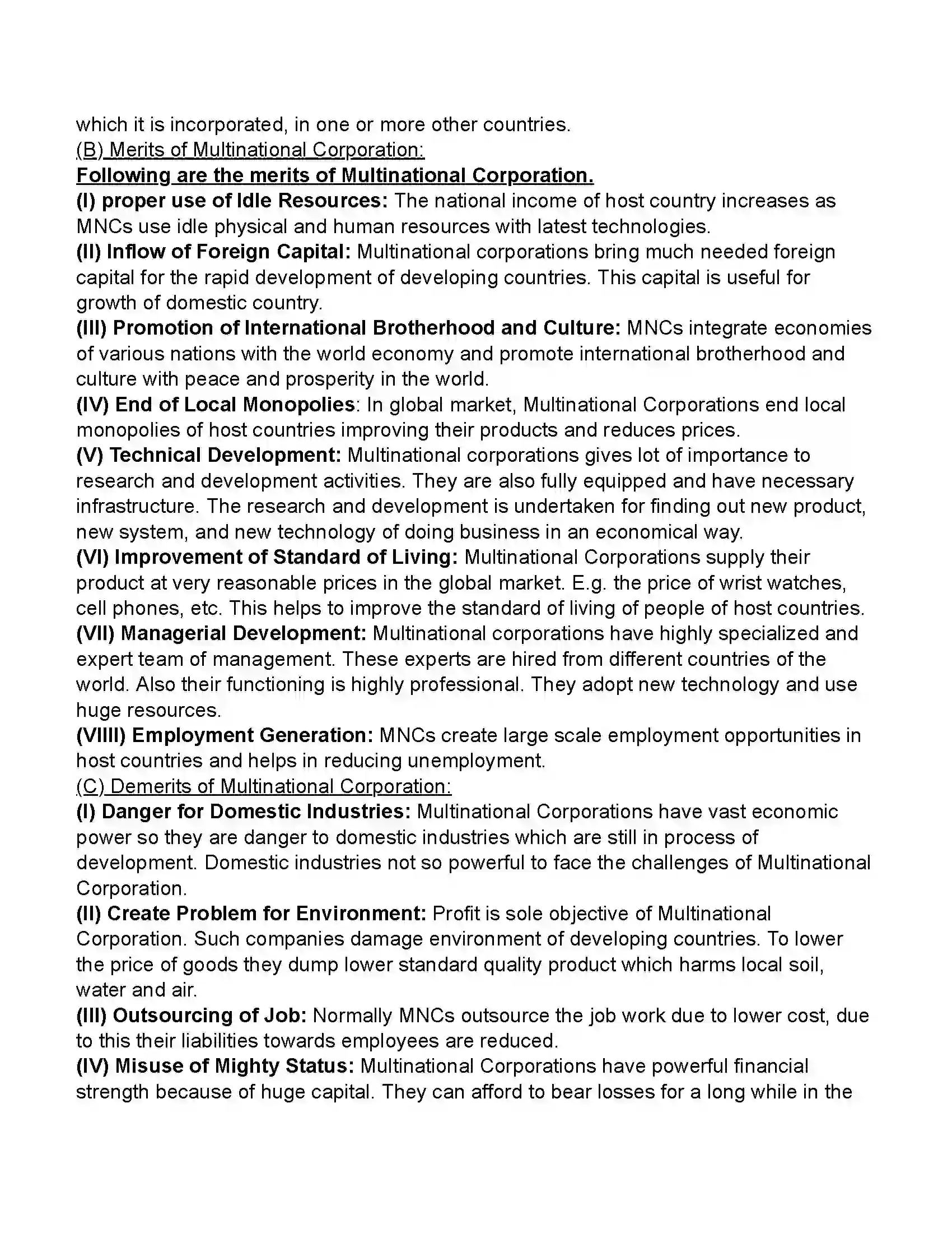 Maharashtra Board Class 11th Organisation of Commerce & Management Forms of Business Organisation – II Revision Note 32