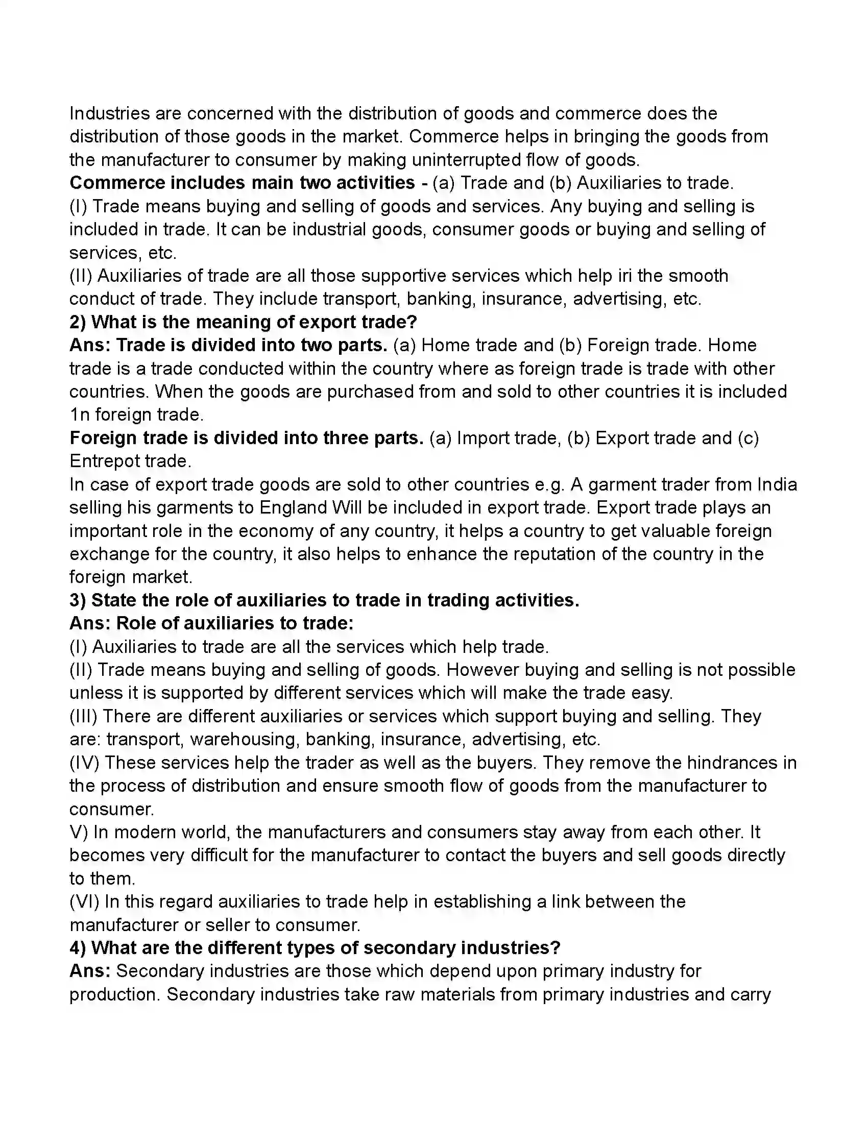 Maharashtra Board Class 11th Organisation of Commerce & Management Introduction of Commerce and Business Revision Note 16