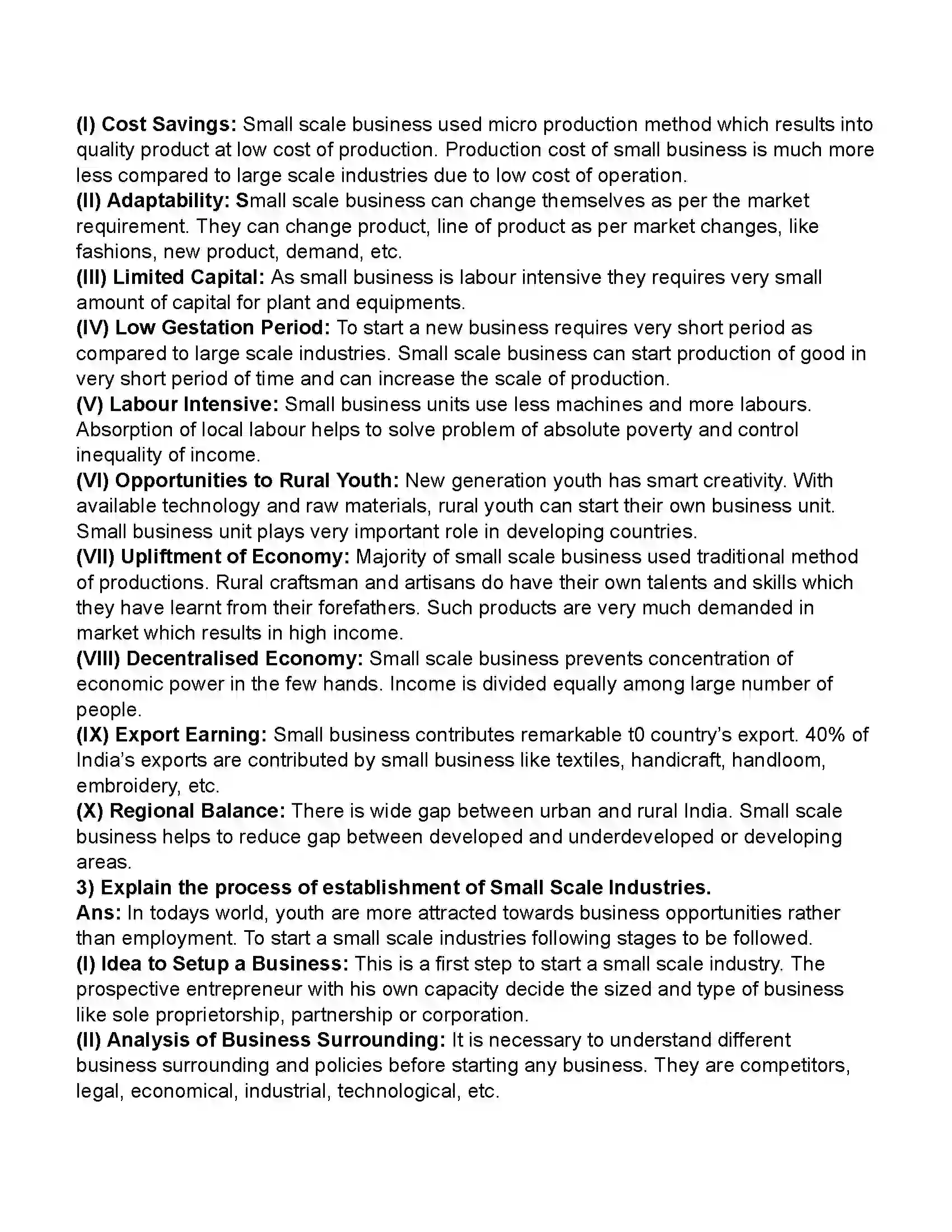 Maharashtra Board Class 11th Organisation of Commerce & Management Small Scale Industry and Business Revision Note 12