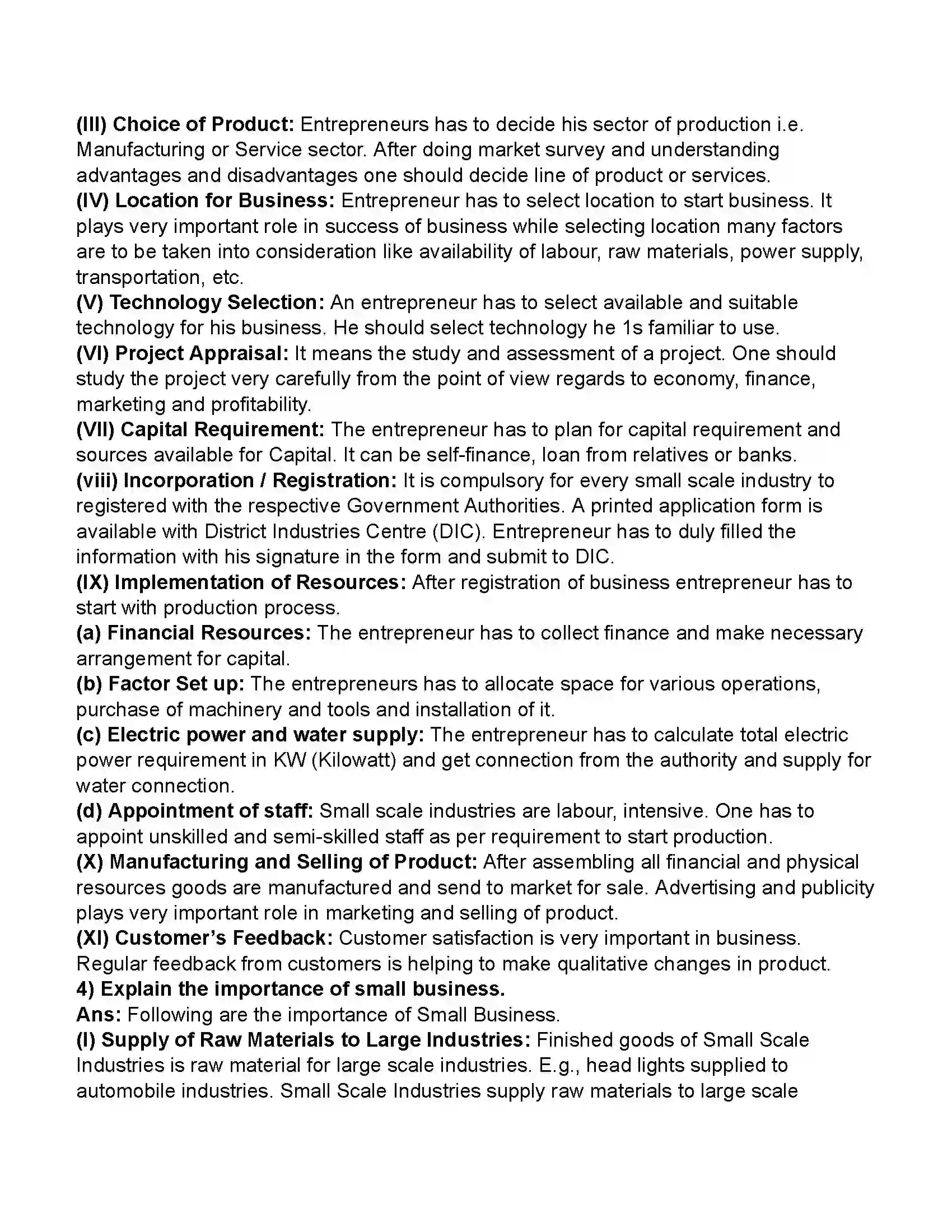 Maharashtra Board Class 11th Organisation of Commerce & Management Small Scale Industry and Business Revision Note 13