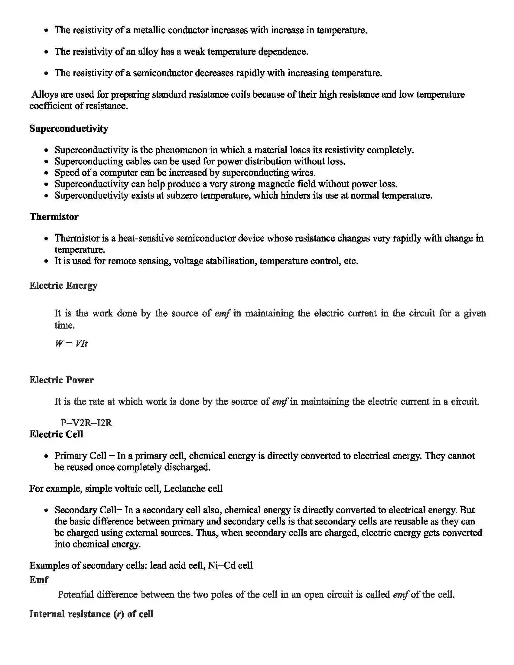 Maharashtra Board Class 11th Physics Current Electricity Revision Note 4