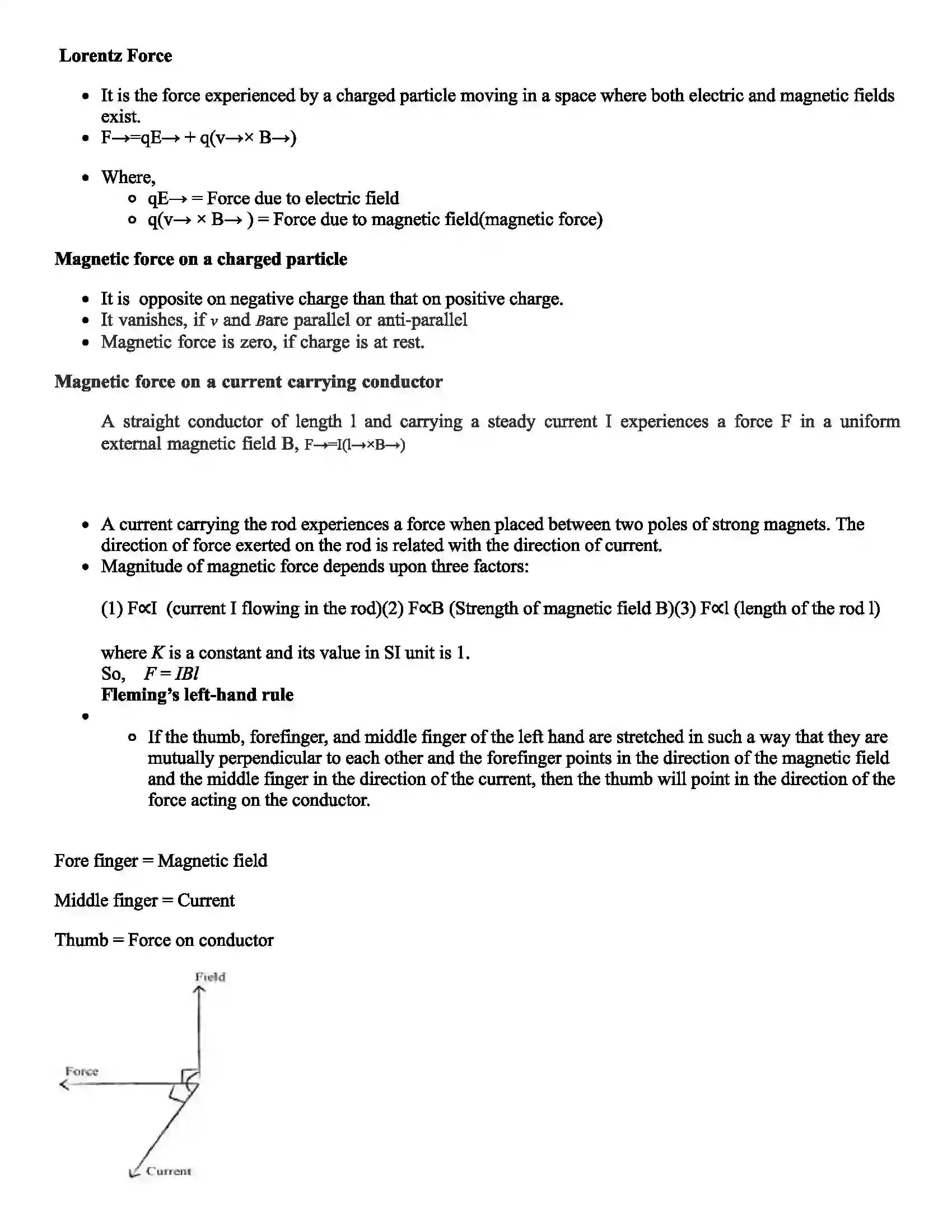 Maharashtra Board Class 11th Physics Magnetic Effect of an Electric Current Revision Note 2