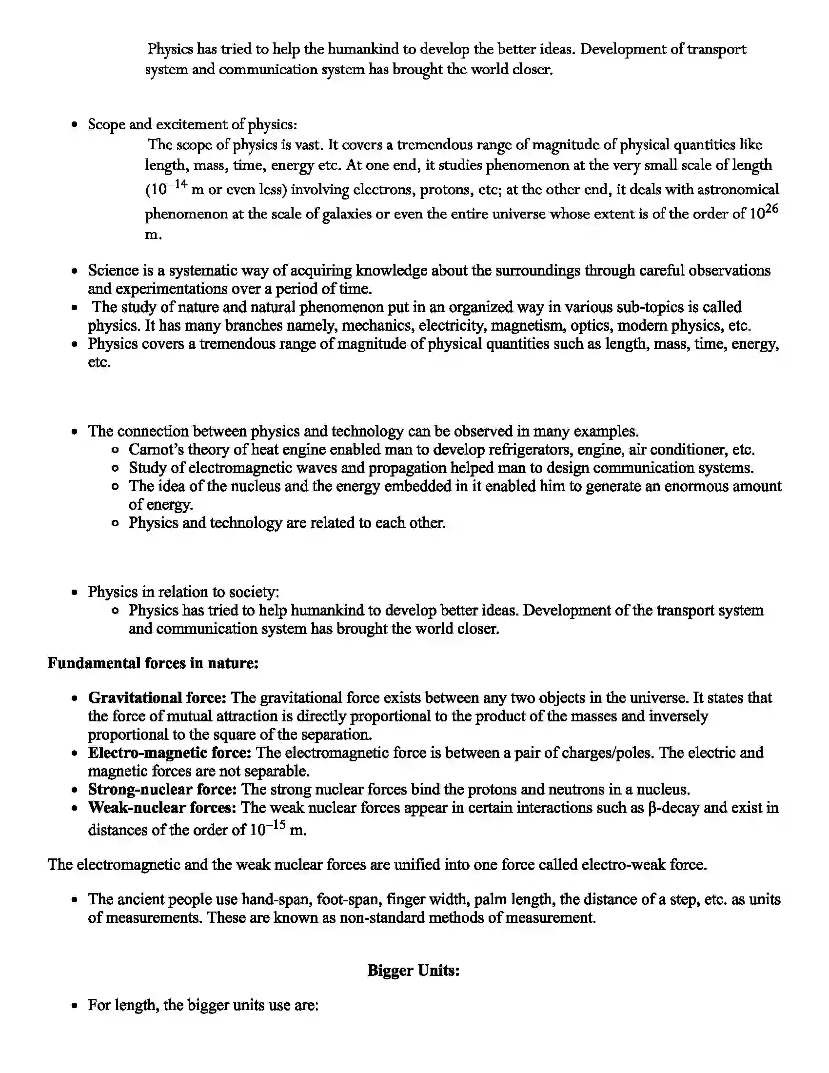 Maharashtra Board Class 11th Physics Measurements Revision Note 2