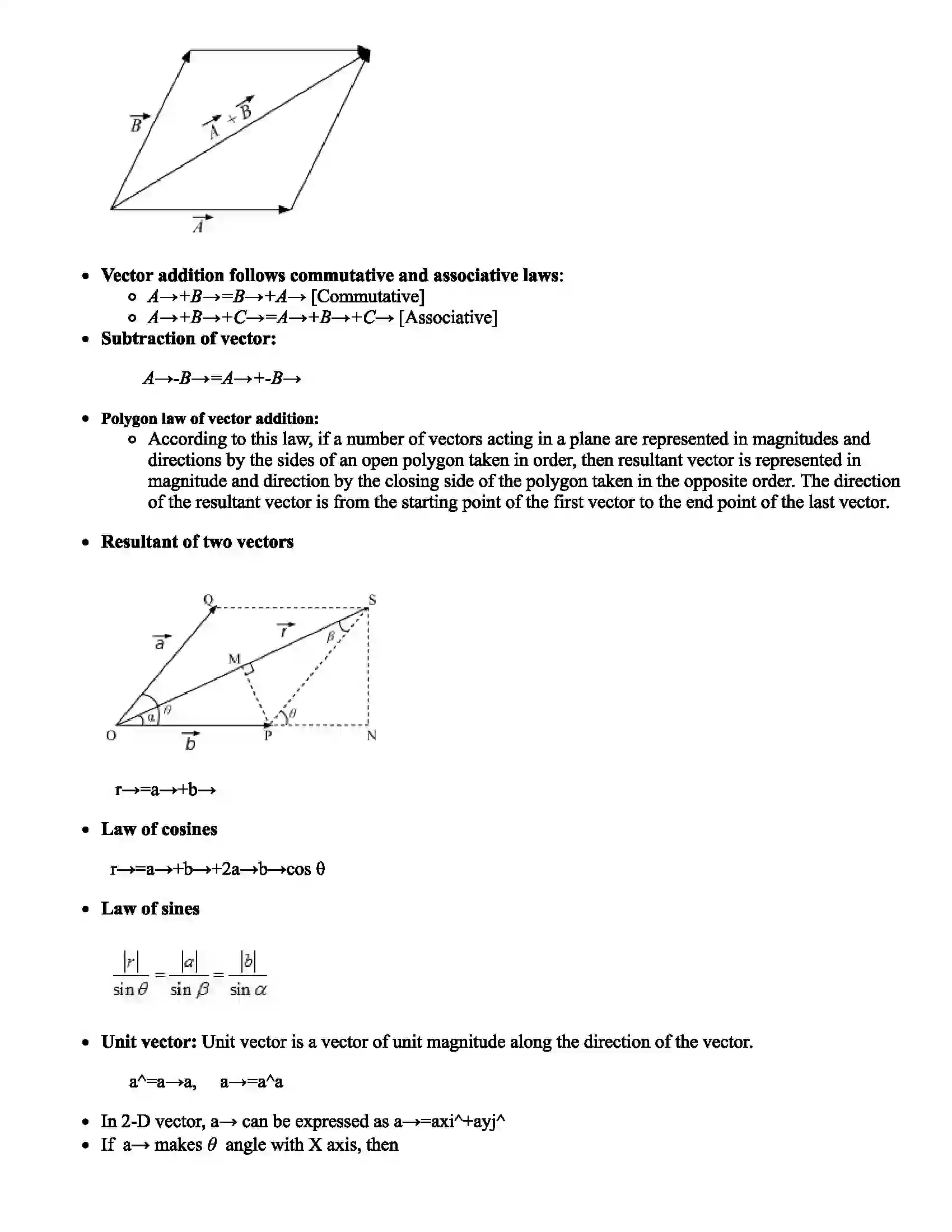 Maharashtra Board Class 11th Physics Scalars and Vectors Revision Note 2