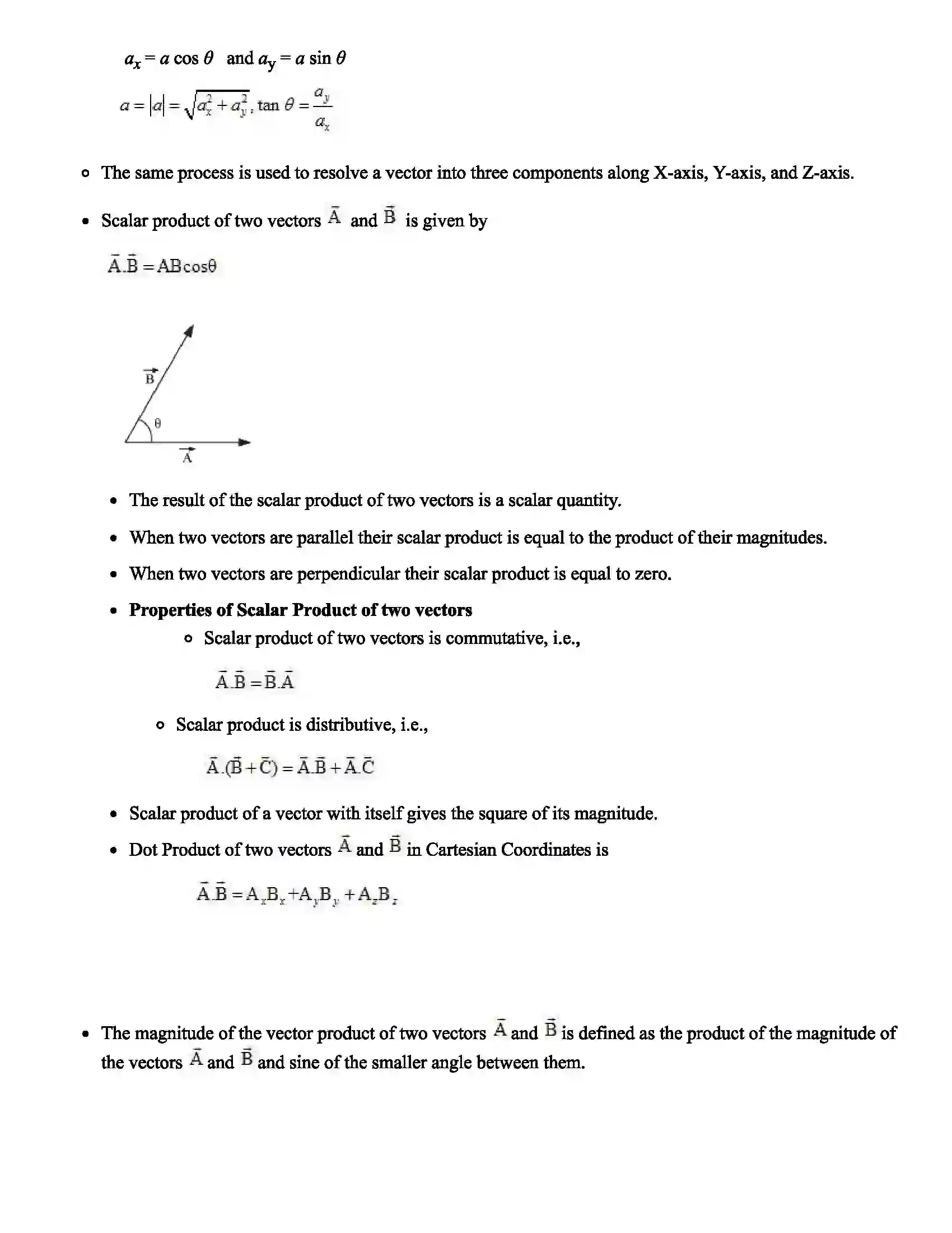 Maharashtra Board Class 11th Physics Scalars and Vectors Revision Note 3
