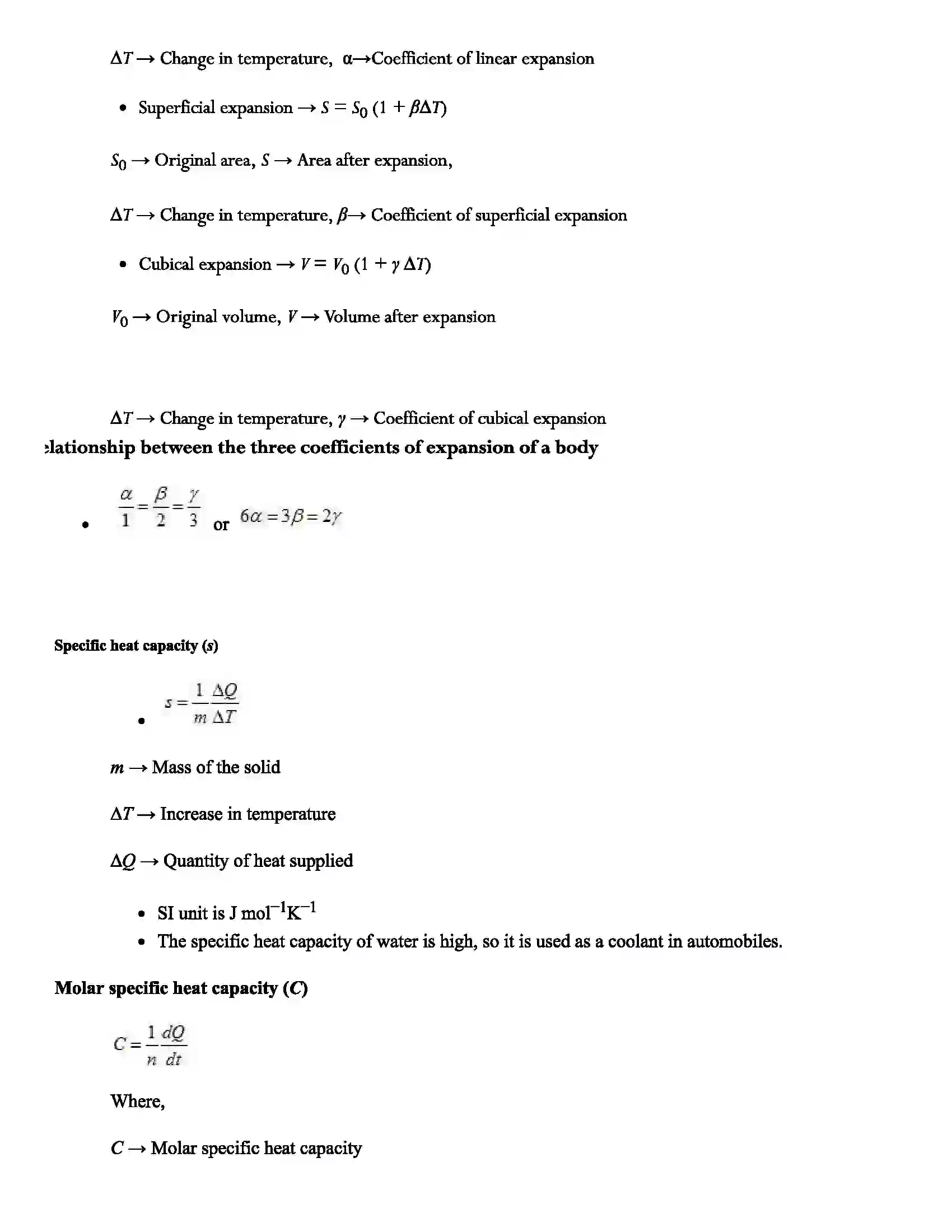 Maharashtra Board Class 11th Physics Thermal Expansion Revision Note 2