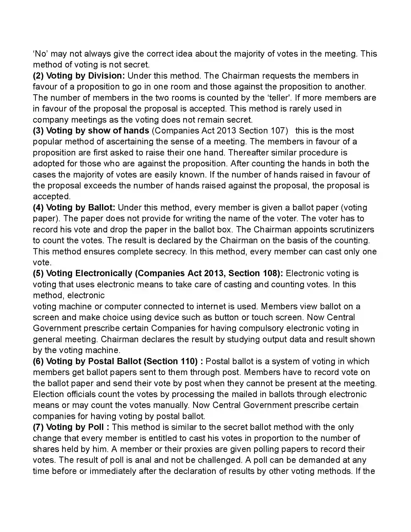 Maharashtra Board Class 11th Secretarial Practice Company Meeting 1 Revision Note 15