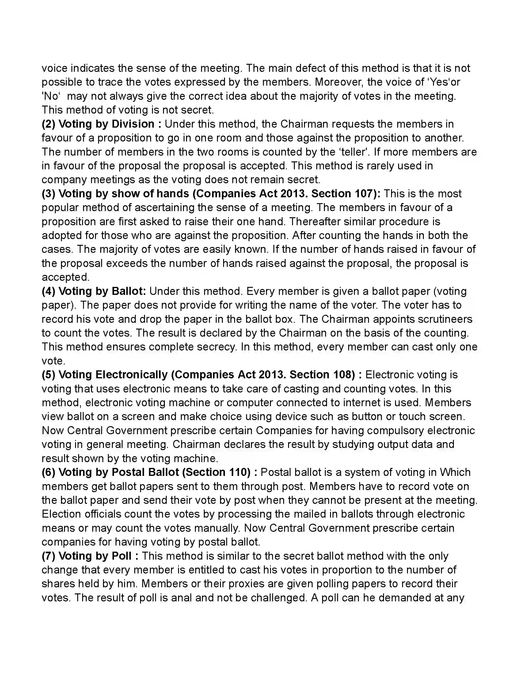 Maharashtra Board Class 11th Secretarial Practice Company Meeting 1 Revision Note 20