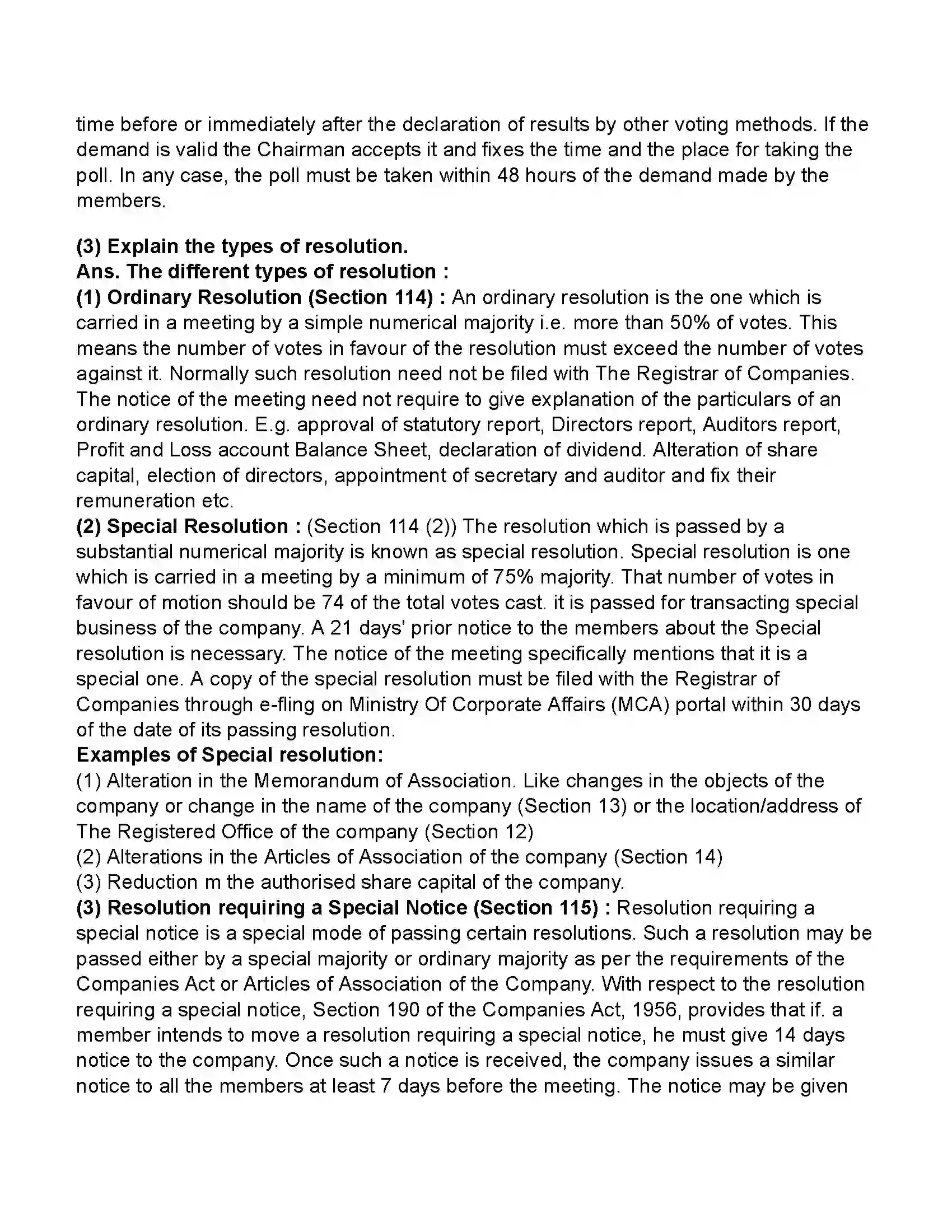 Maharashtra Board Class 11th Secretarial Practice Company Meeting 1 Revision Note 21