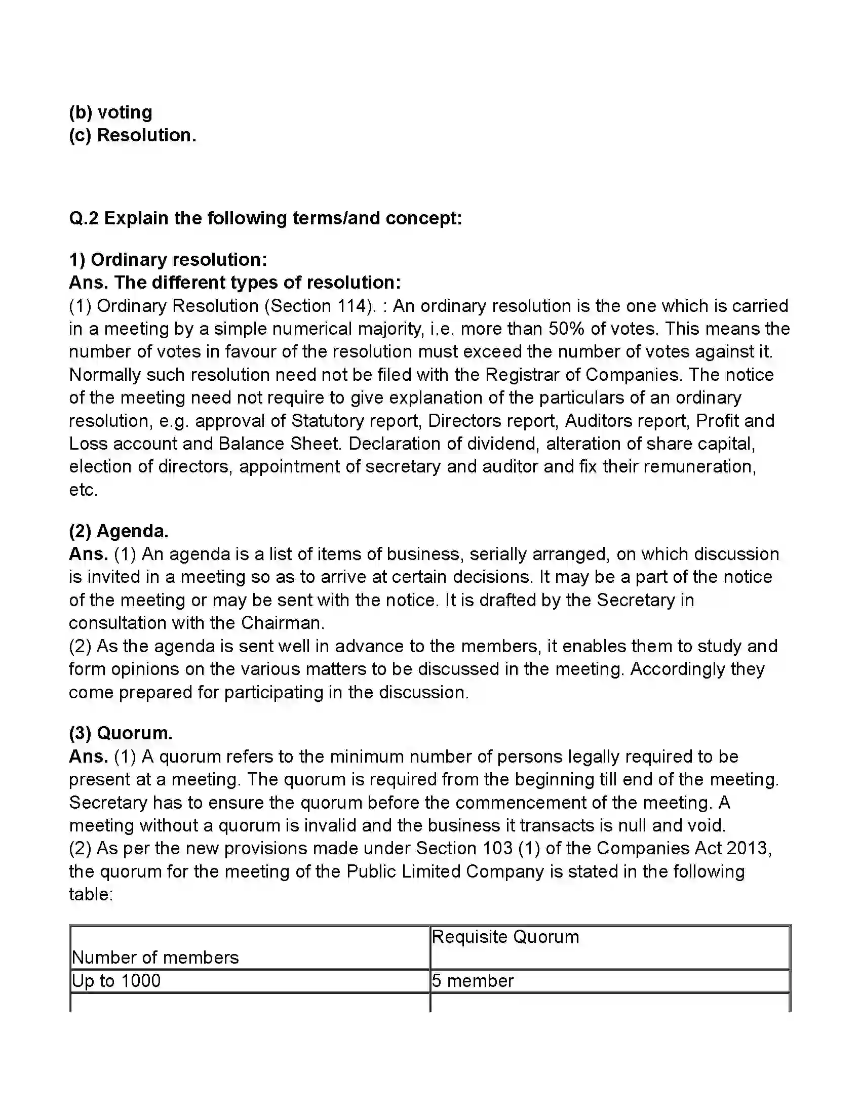 Maharashtra Board Class 11th Secretarial Practice Company Meeting 1 Revision Note 6