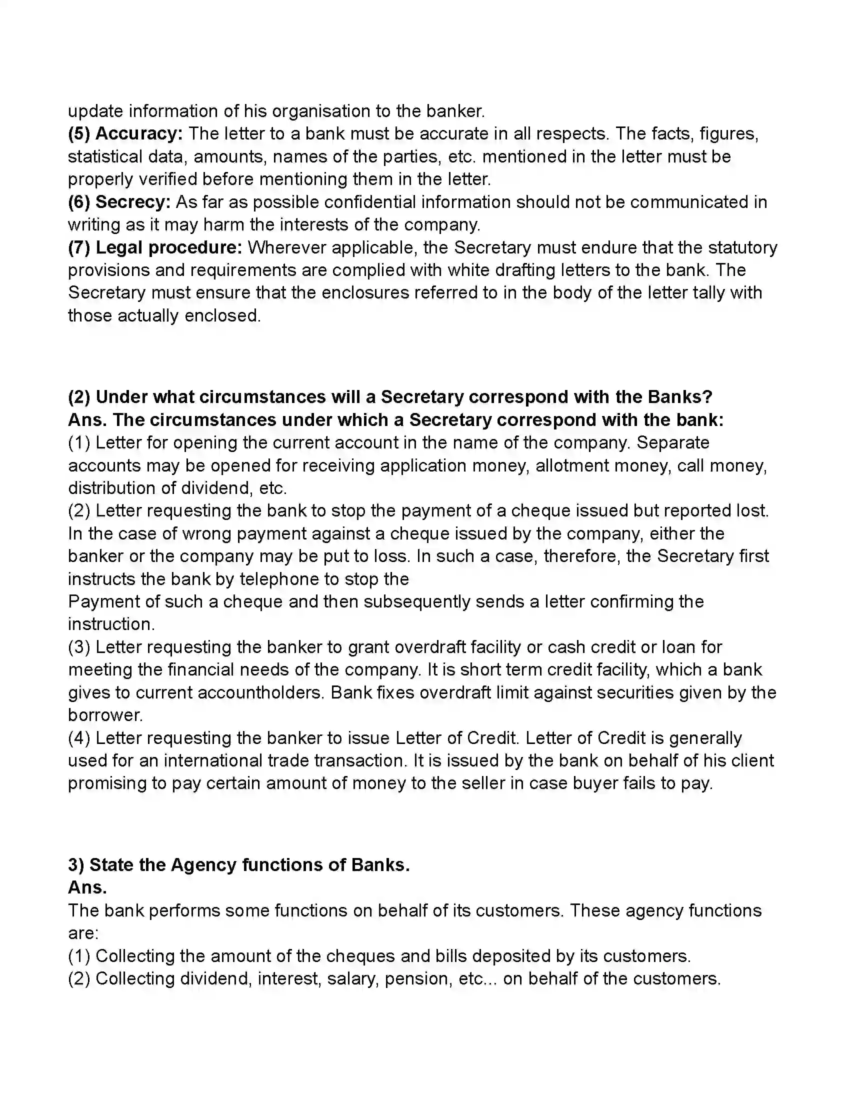 Maharashtra Board Class 11th Secretarial Practice Corresponding With Banks Revision Note 12