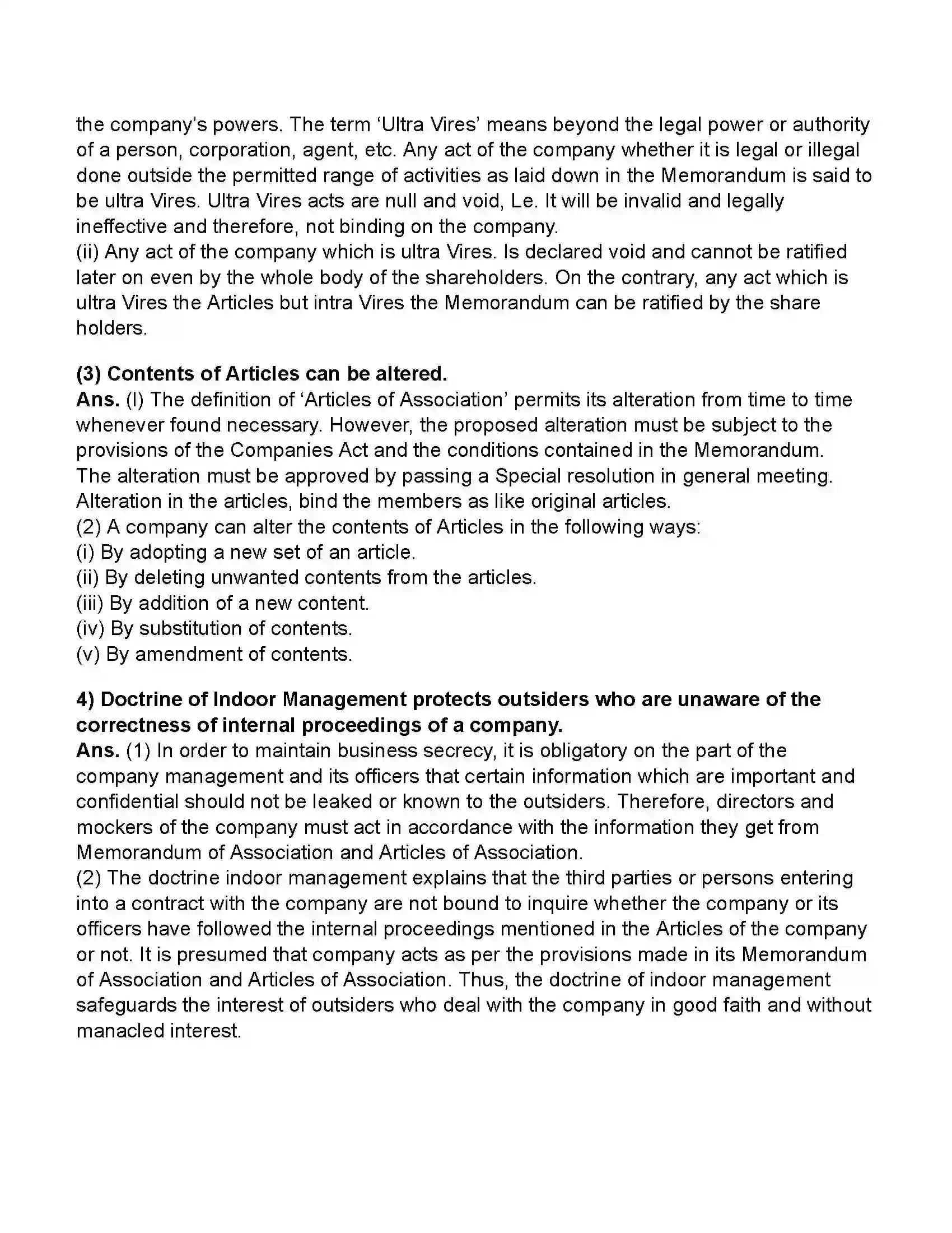 Maharashtra Board Class 11th Secretarial Practice Documents Related to Formation of a Joint Stock Company Revision Note 19