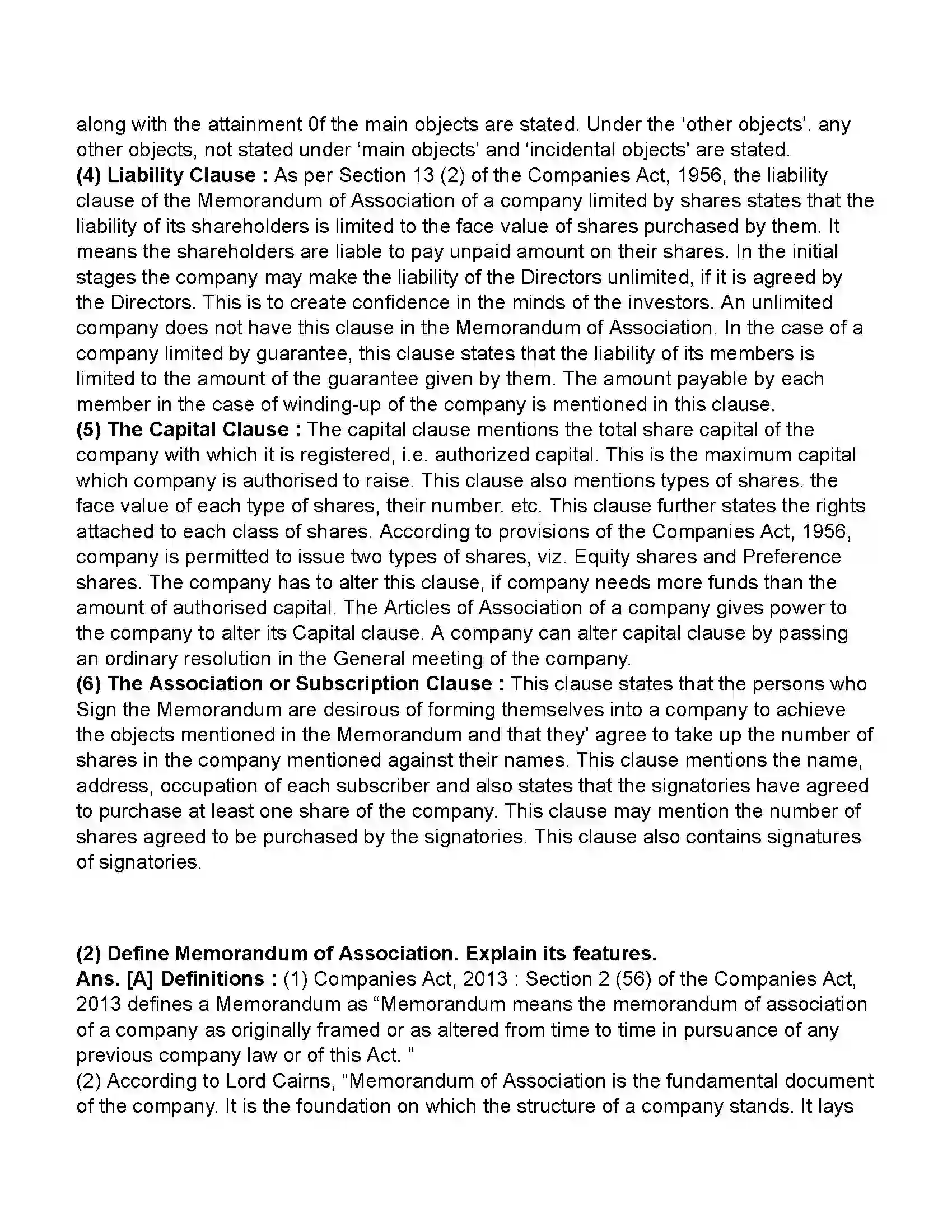 Maharashtra Board Class 11th Secretarial Practice Documents Related to Formation of a Joint Stock Company Revision Note 22