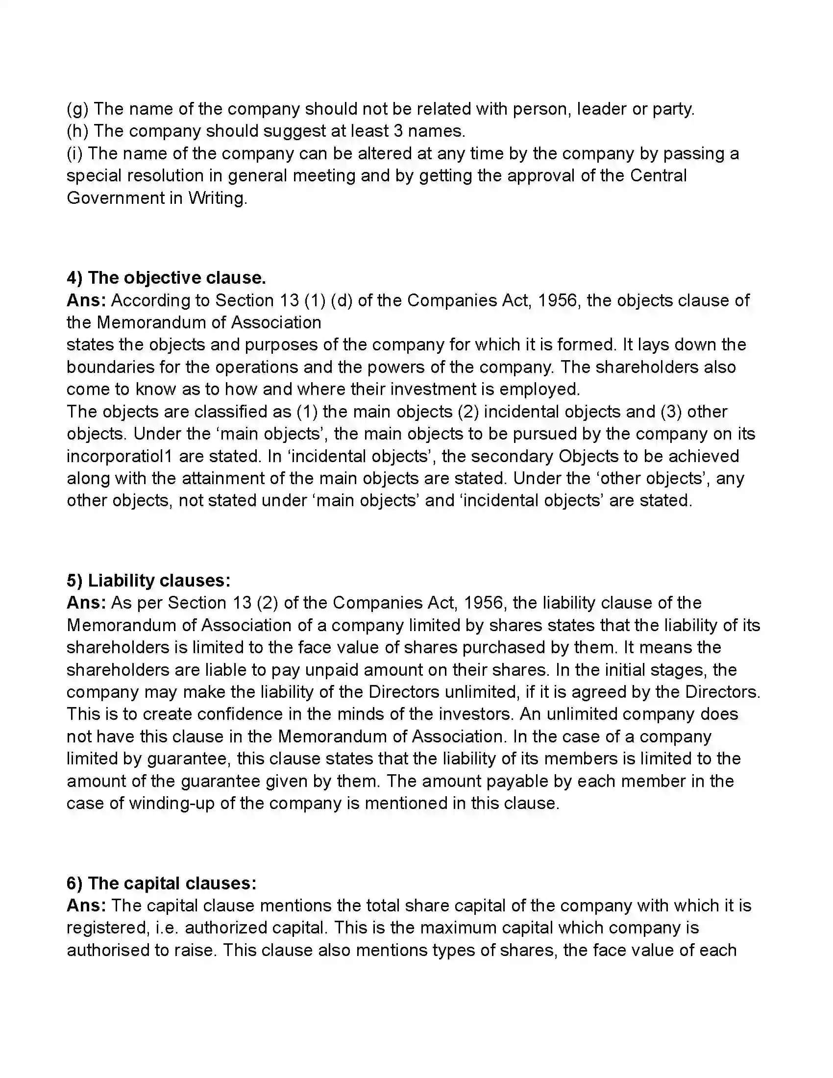 Maharashtra Board Class 11th Secretarial Practice Documents Related to Formation of a Joint Stock Company Revision Note 8