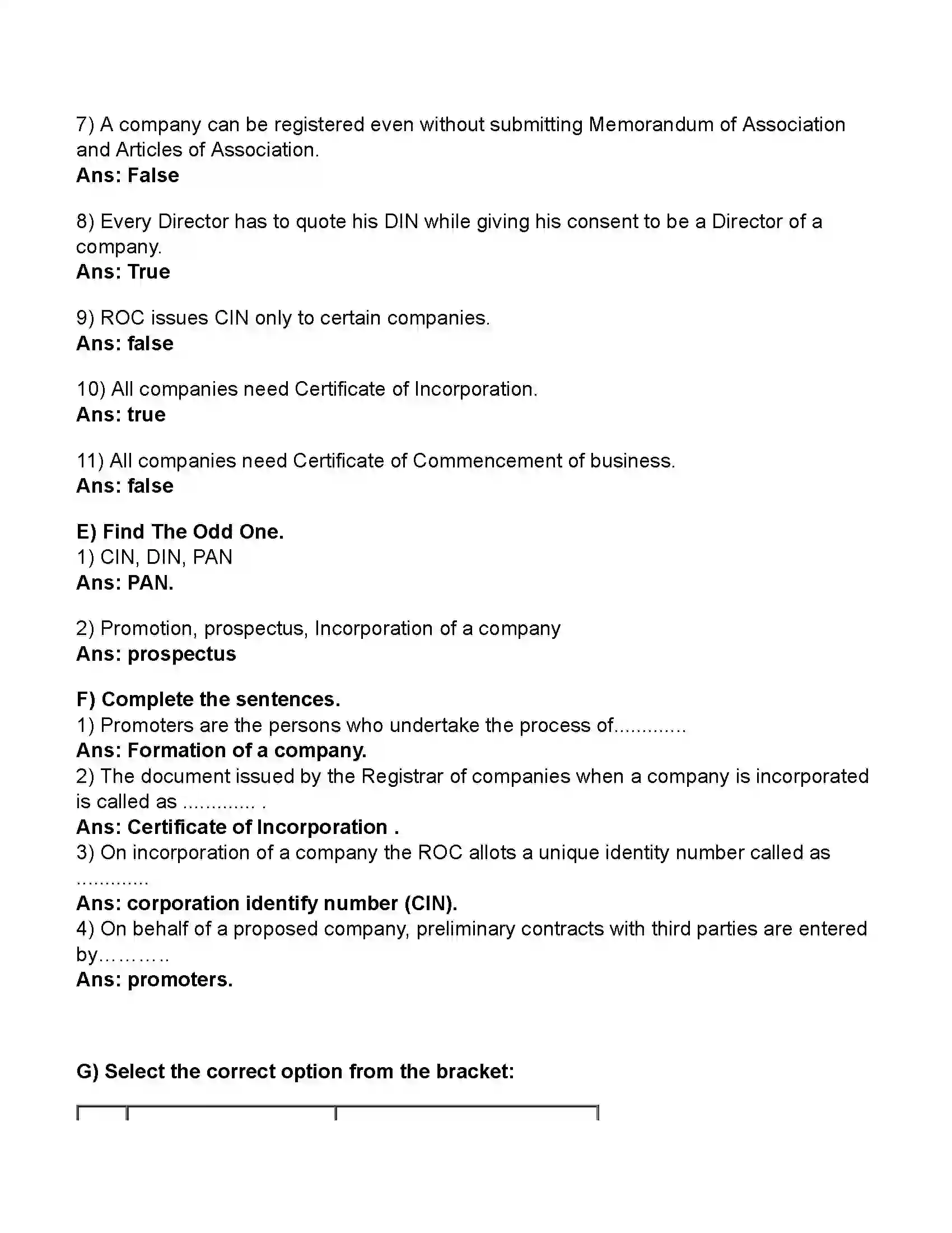 Maharashtra Board Class 11th Secretarial Practice Formation of a Company Revision Note 3