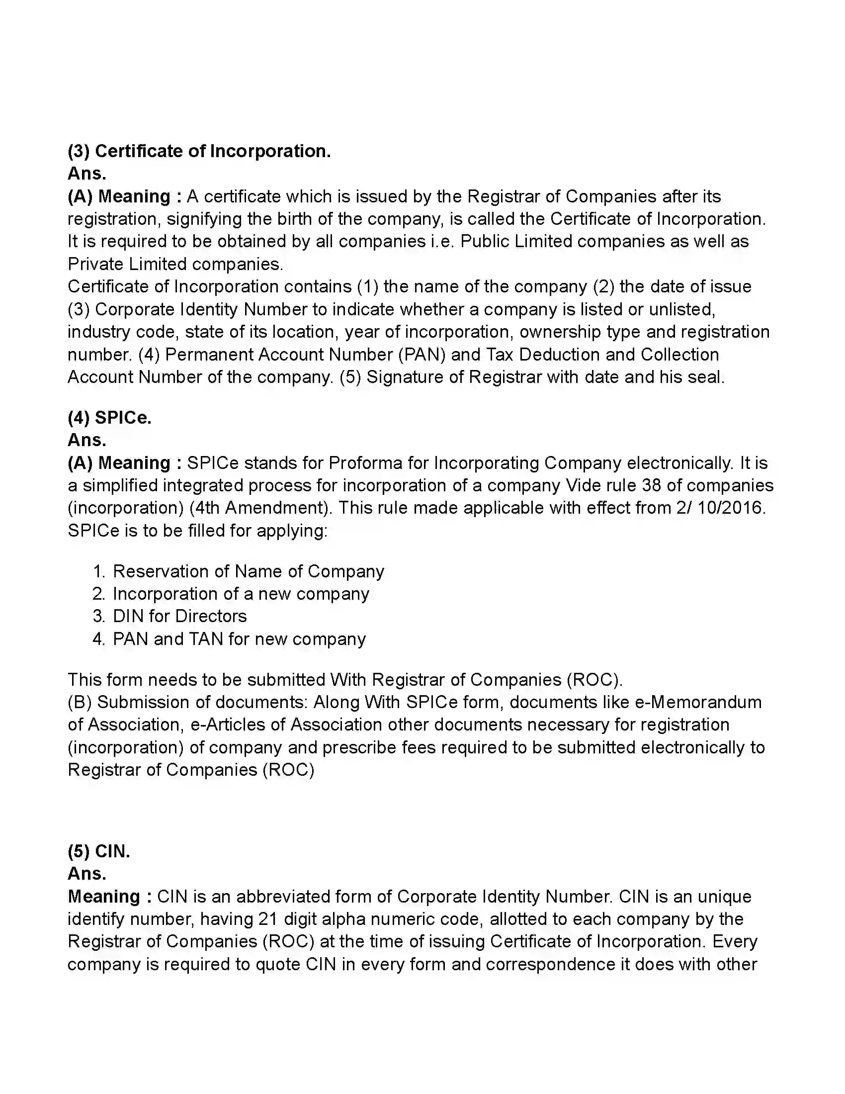Maharashtra Board Class 11th Secretarial Practice Formation of a Company Revision Note 6