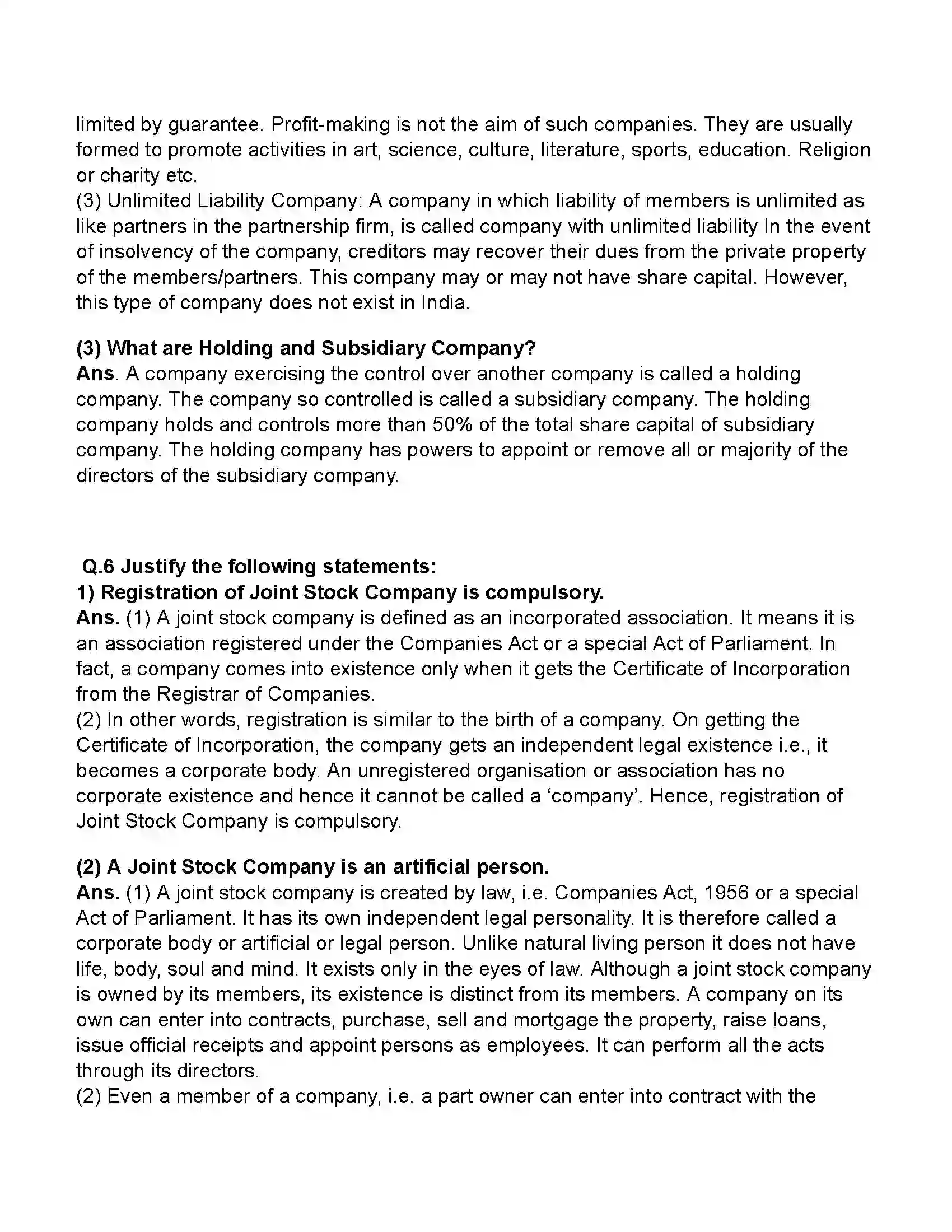 Maharashtra Board Class 11th Secretarial Practice Joint Stock Company Revision Note 14