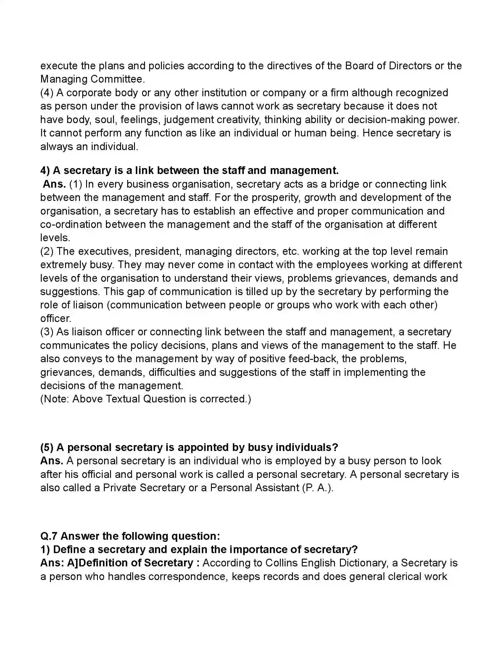 Maharashtra Board Class 11th Secretarial Practice Secretary Revision Note 15