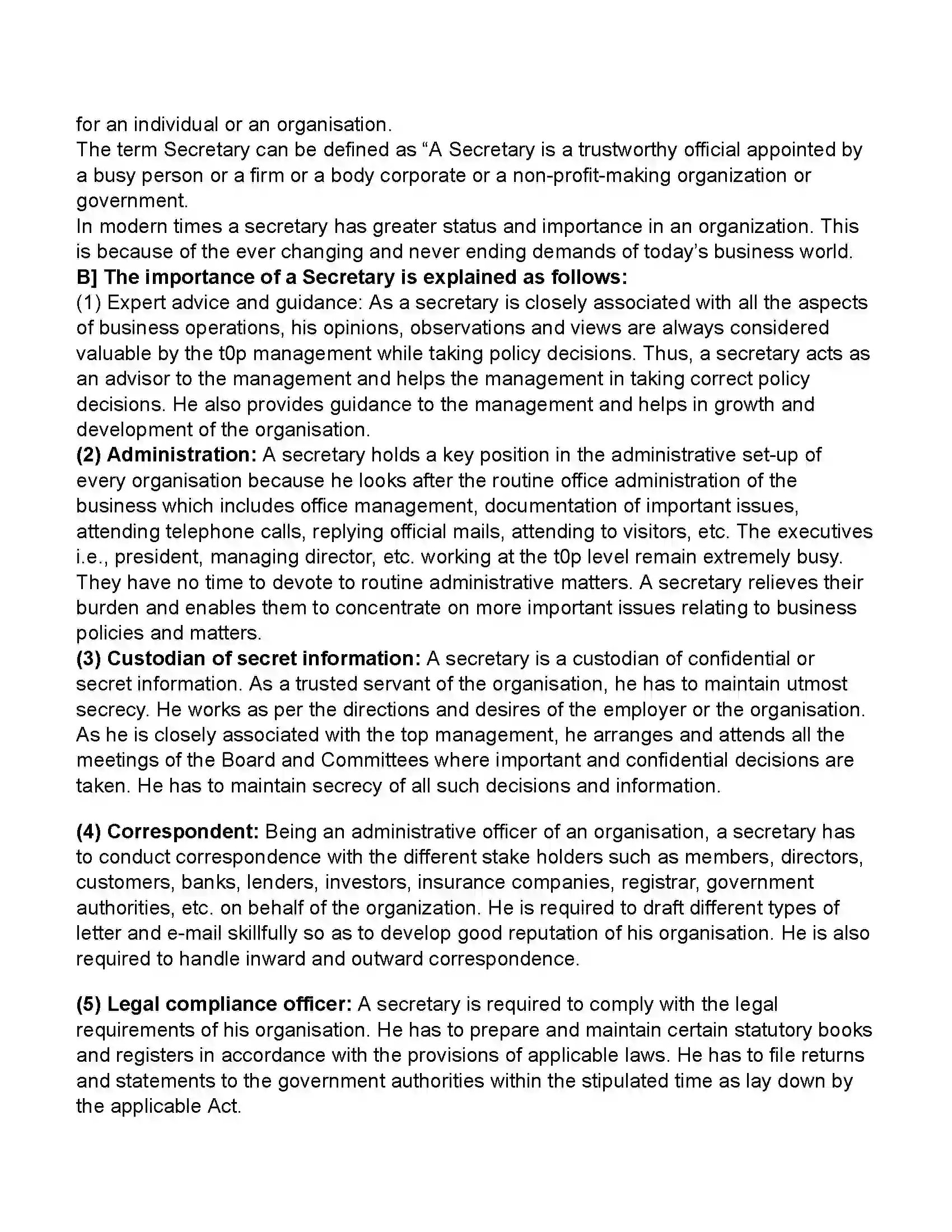 Maharashtra Board Class 11th Secretarial Practice Secretary Revision Note 16